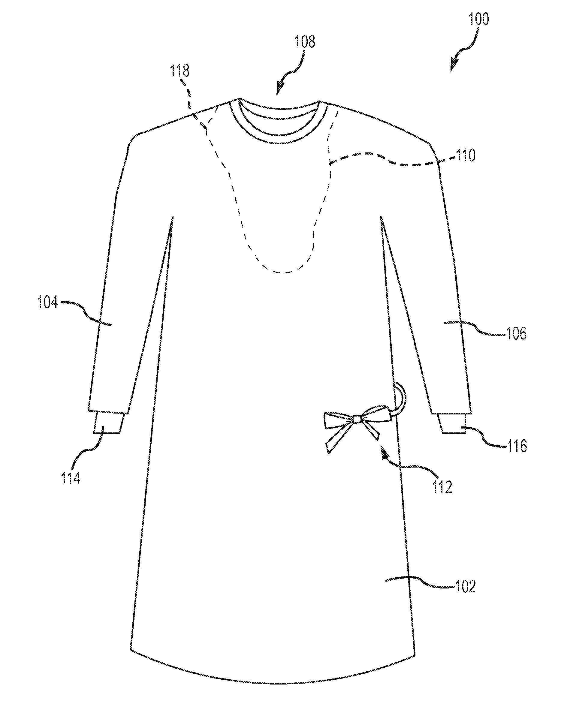 Self-donning surgical gown