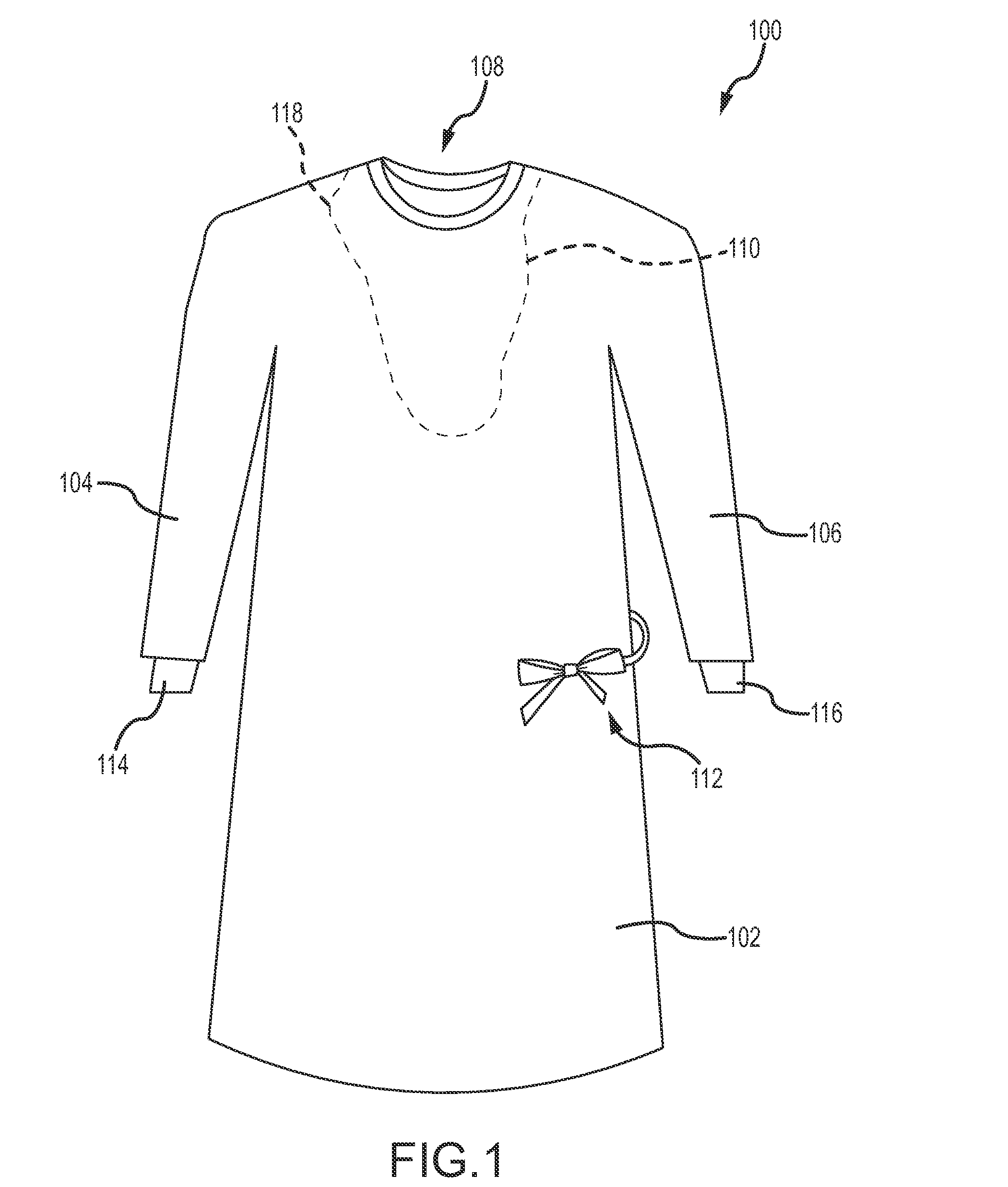 Self-donning surgical gown