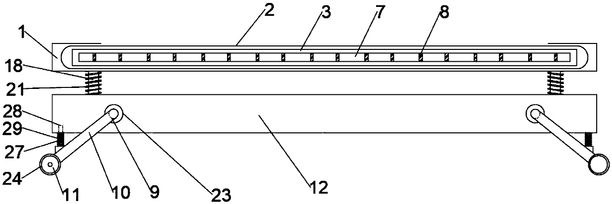 A multi-stage buffer structure of fitness treadmill board