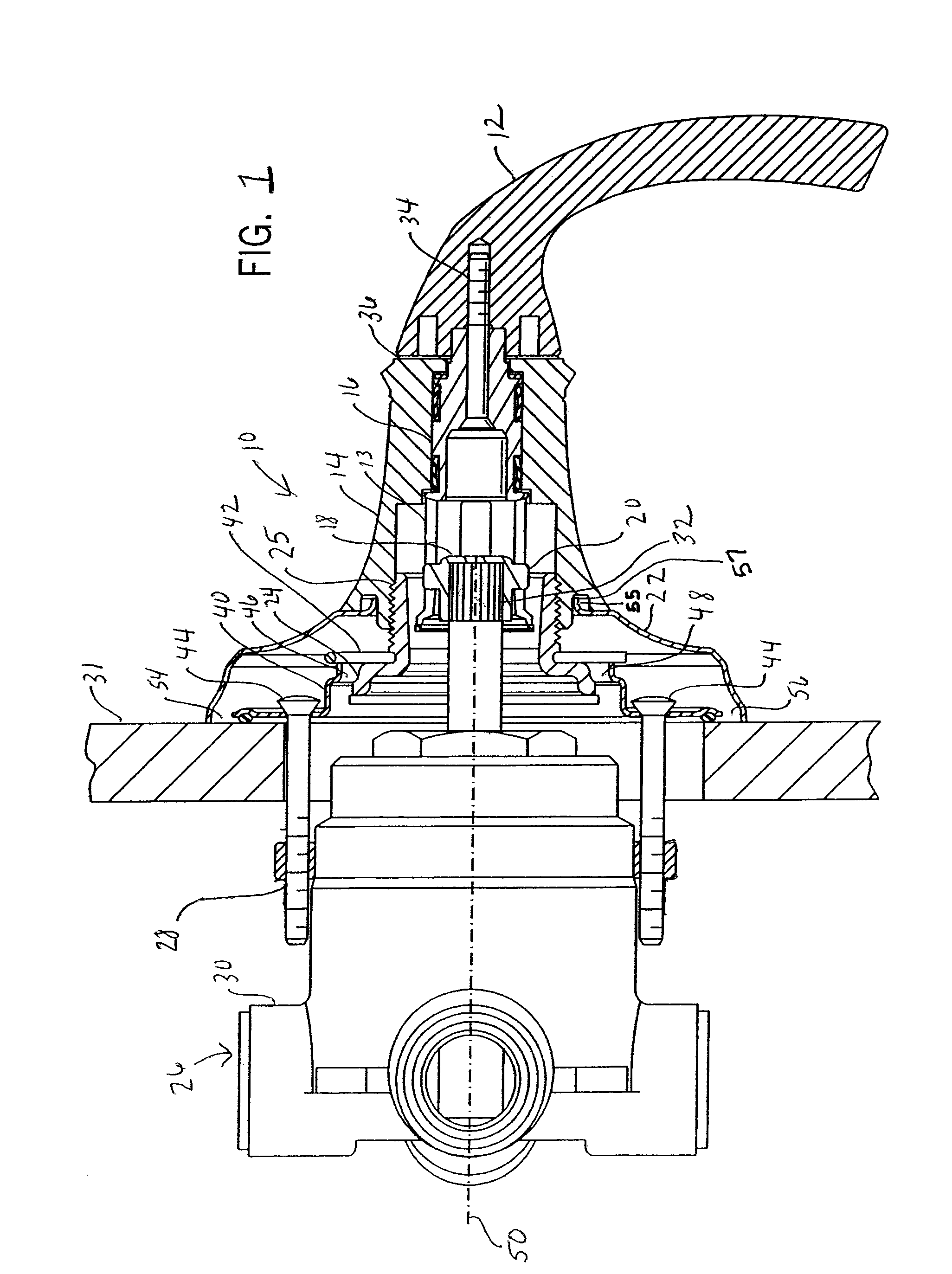 Valve assembly with compliant escutcheon