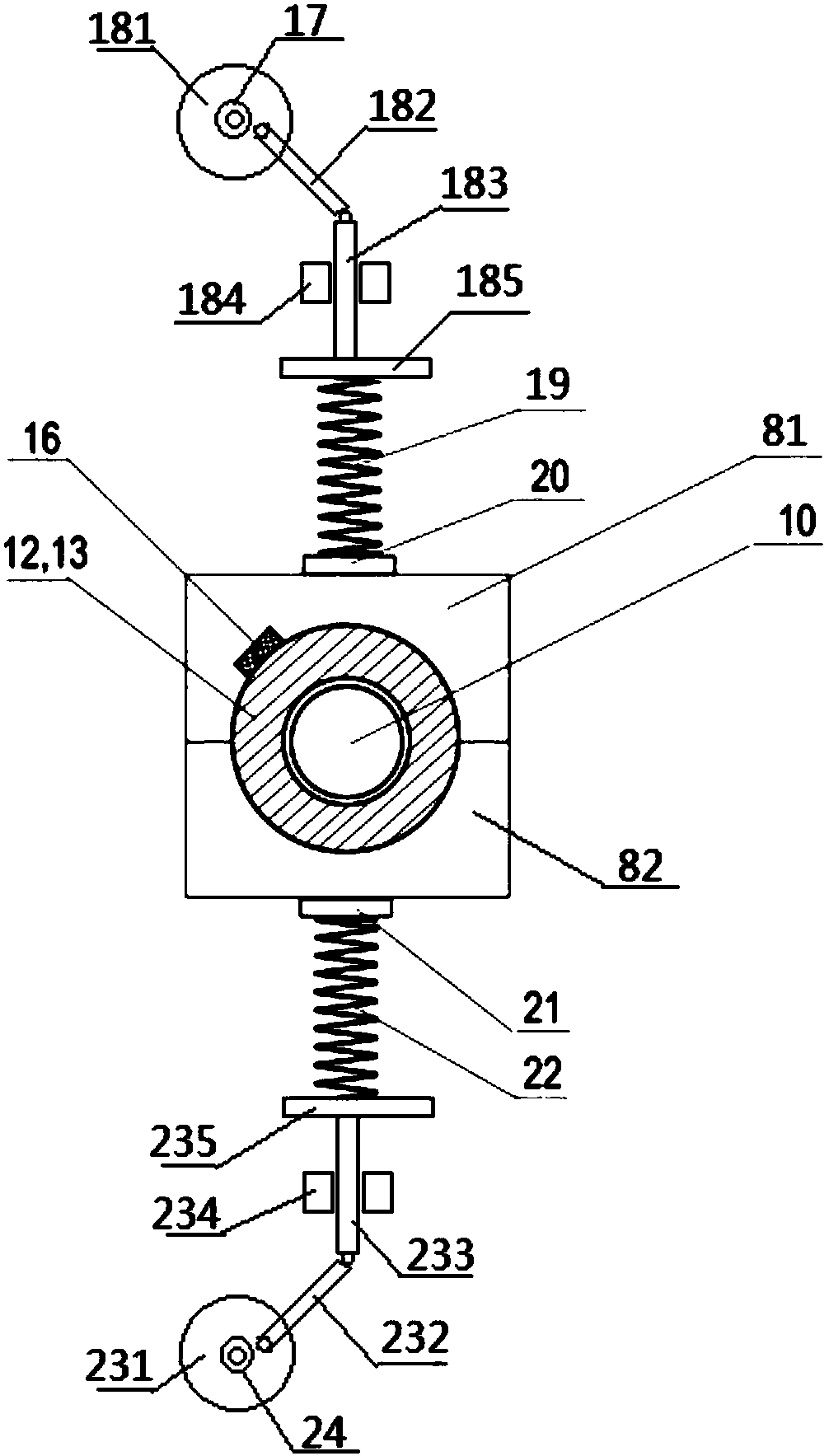 Antifriction bearing fatigue life testing device of crank connecting rod drive loading alternating load