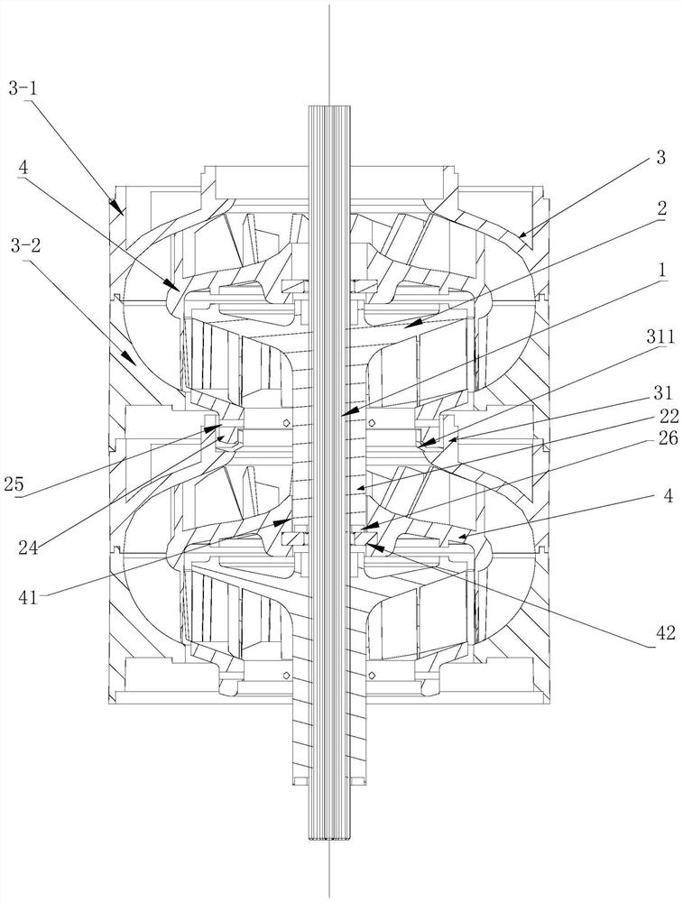 Deep-well pump and impeller supporting structure