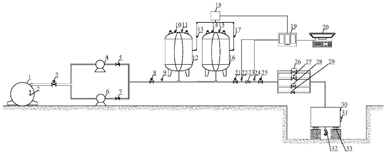 Pressure stabilizing system for detecting internal leakage amount of valve