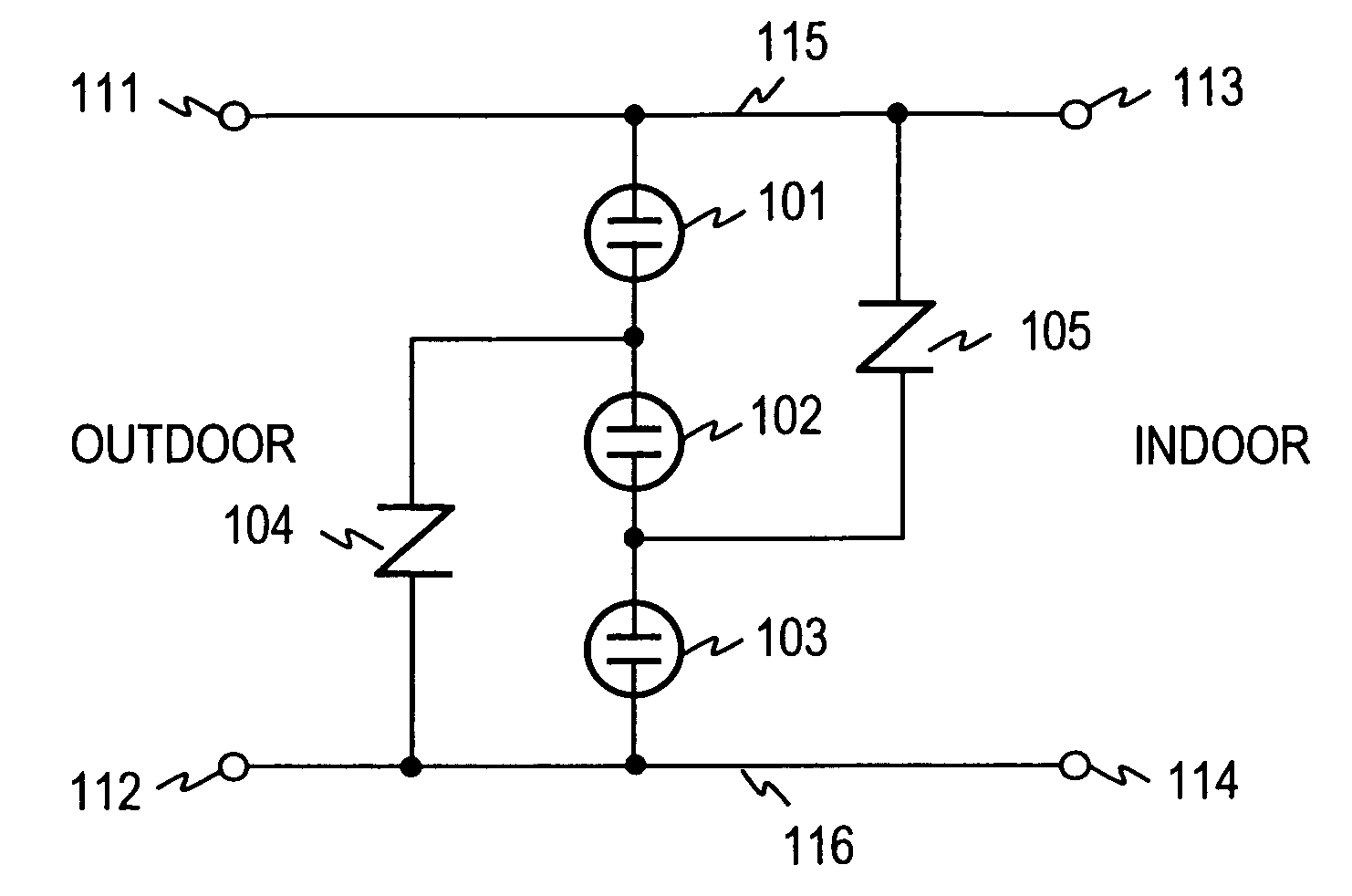 Overvoltage protective device and method of overvoltage protection