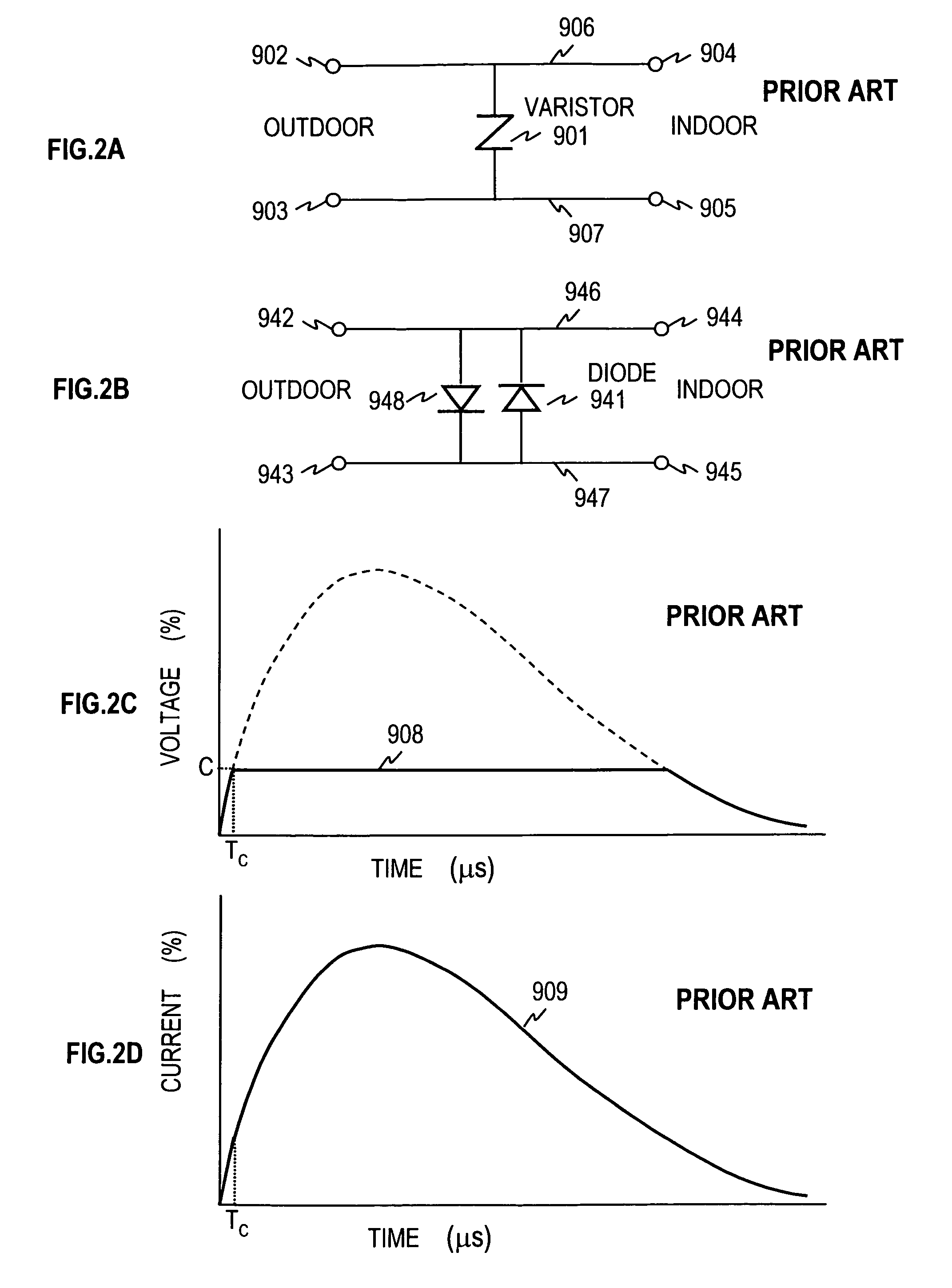 Overvoltage protective device and method of overvoltage protection