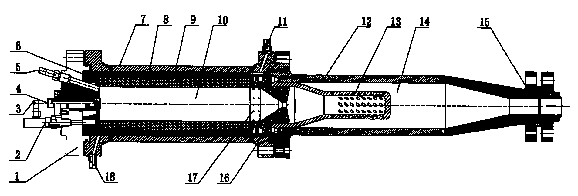 Water injection type high-pressure combustion method for air distribution machine pipeline