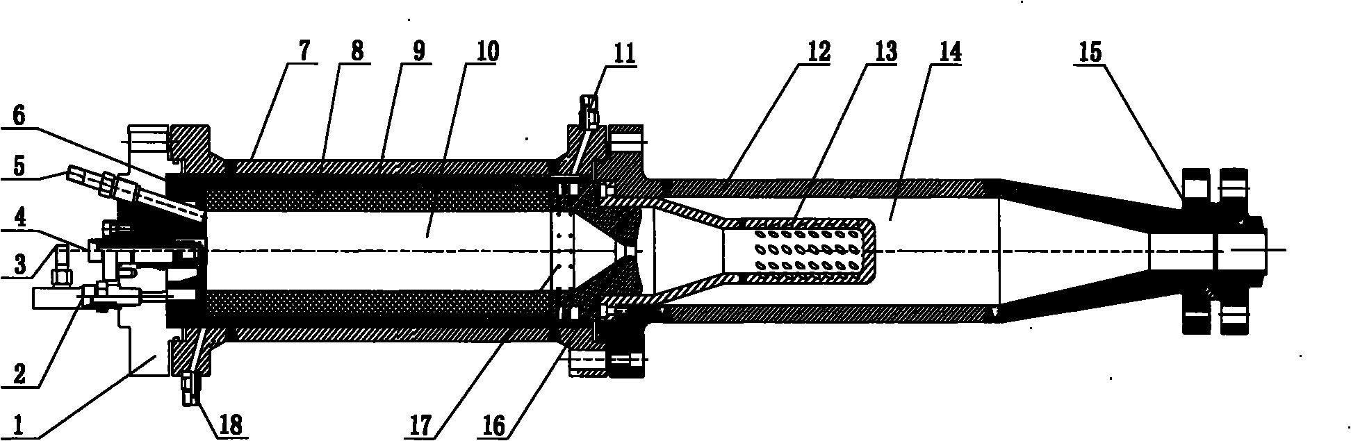 Water injection type high-pressure combustion method for air distribution machine pipeline