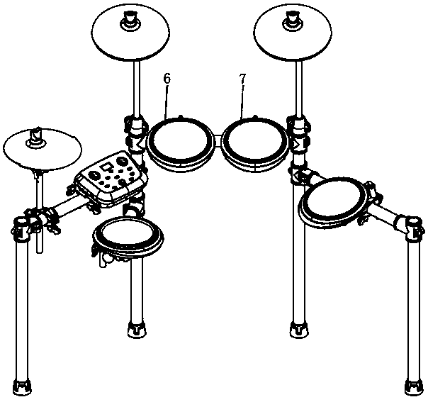 Four-legged foldable electronic drum stand