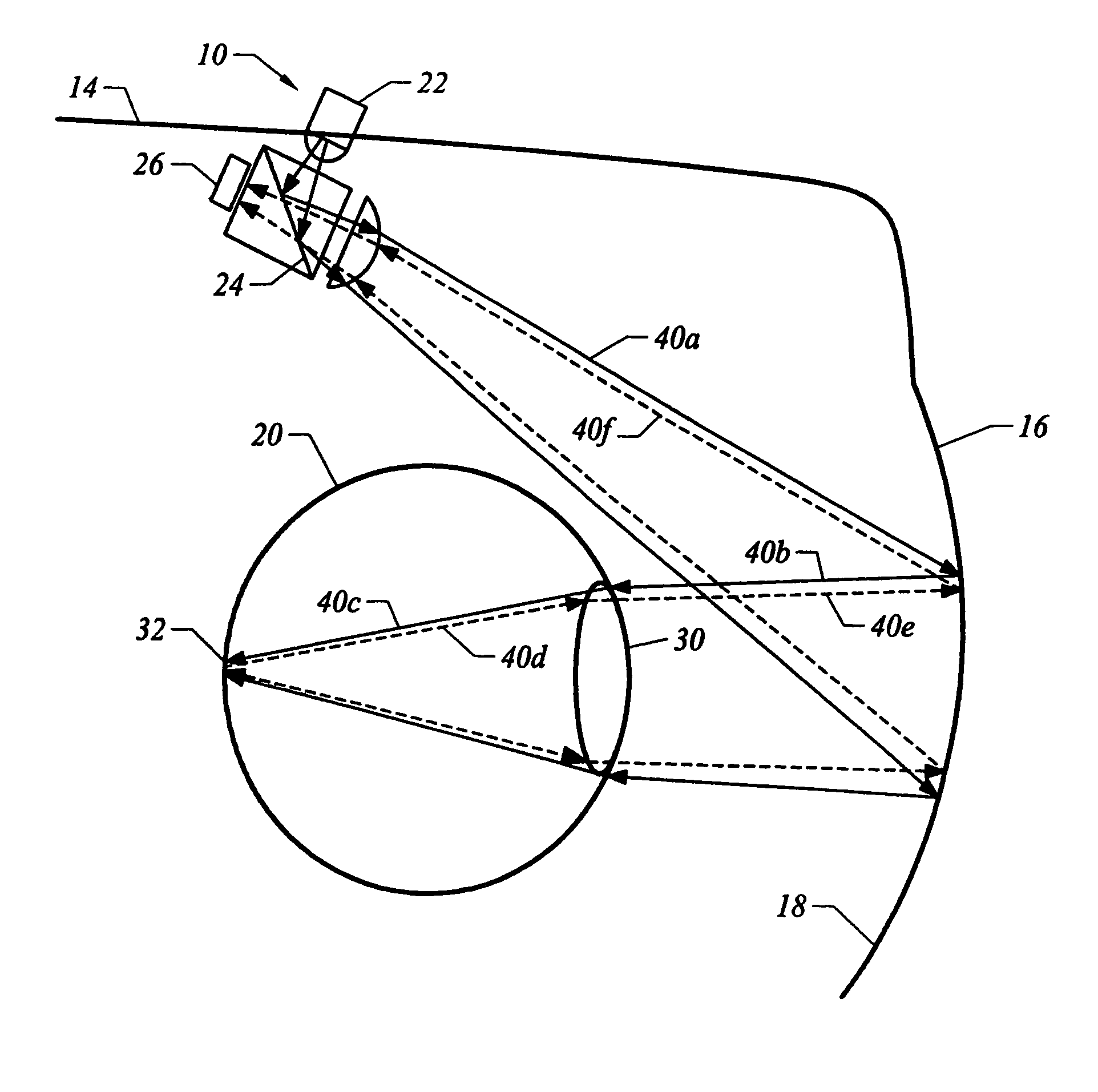 Optical system for monitoring eye movement