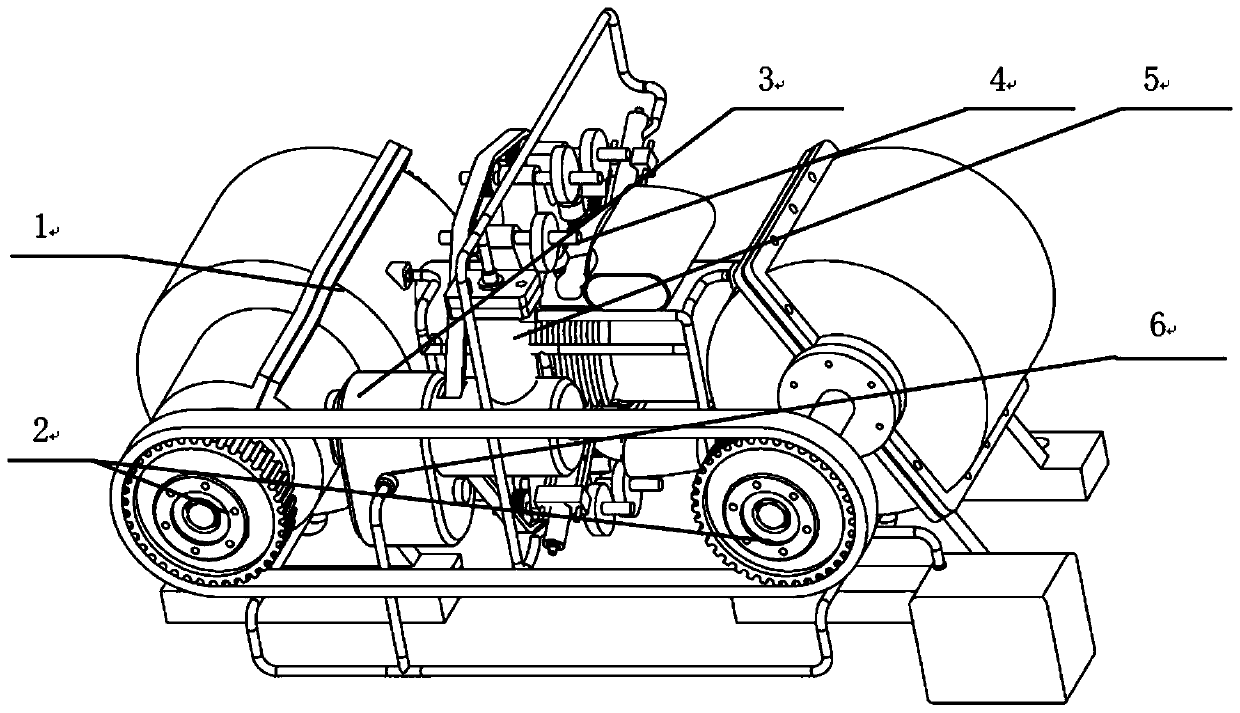 Opposed piston four-stroke engine based on air valve ventilation
