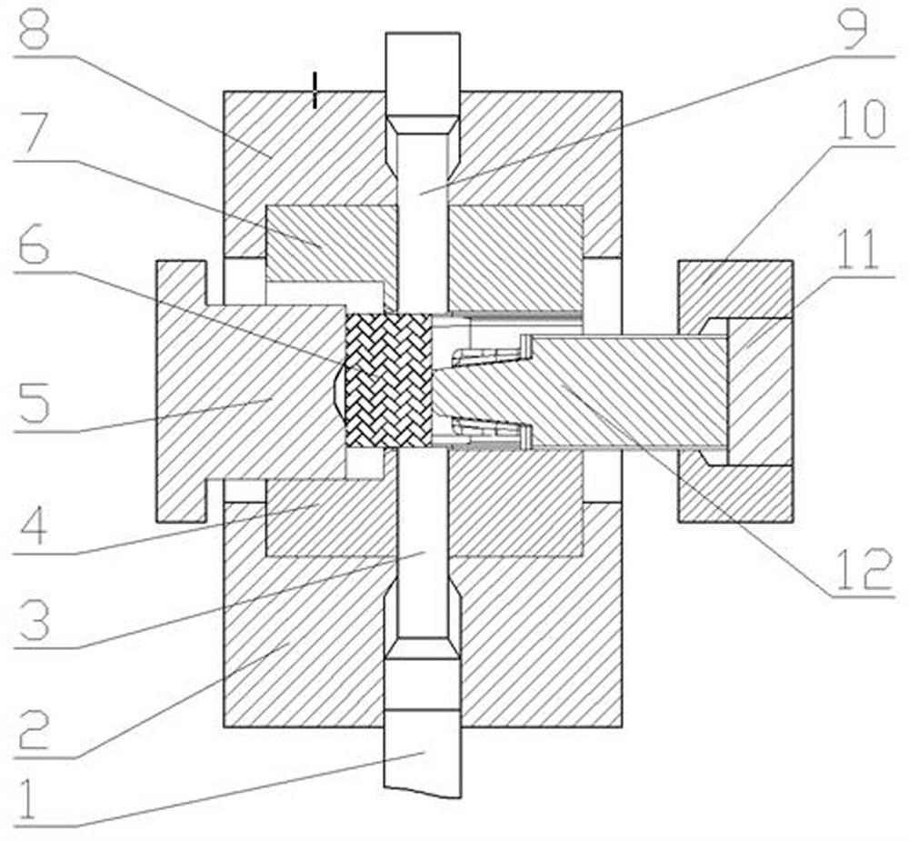 A device and process for hot extrusion forming of a steel diesel engine piston