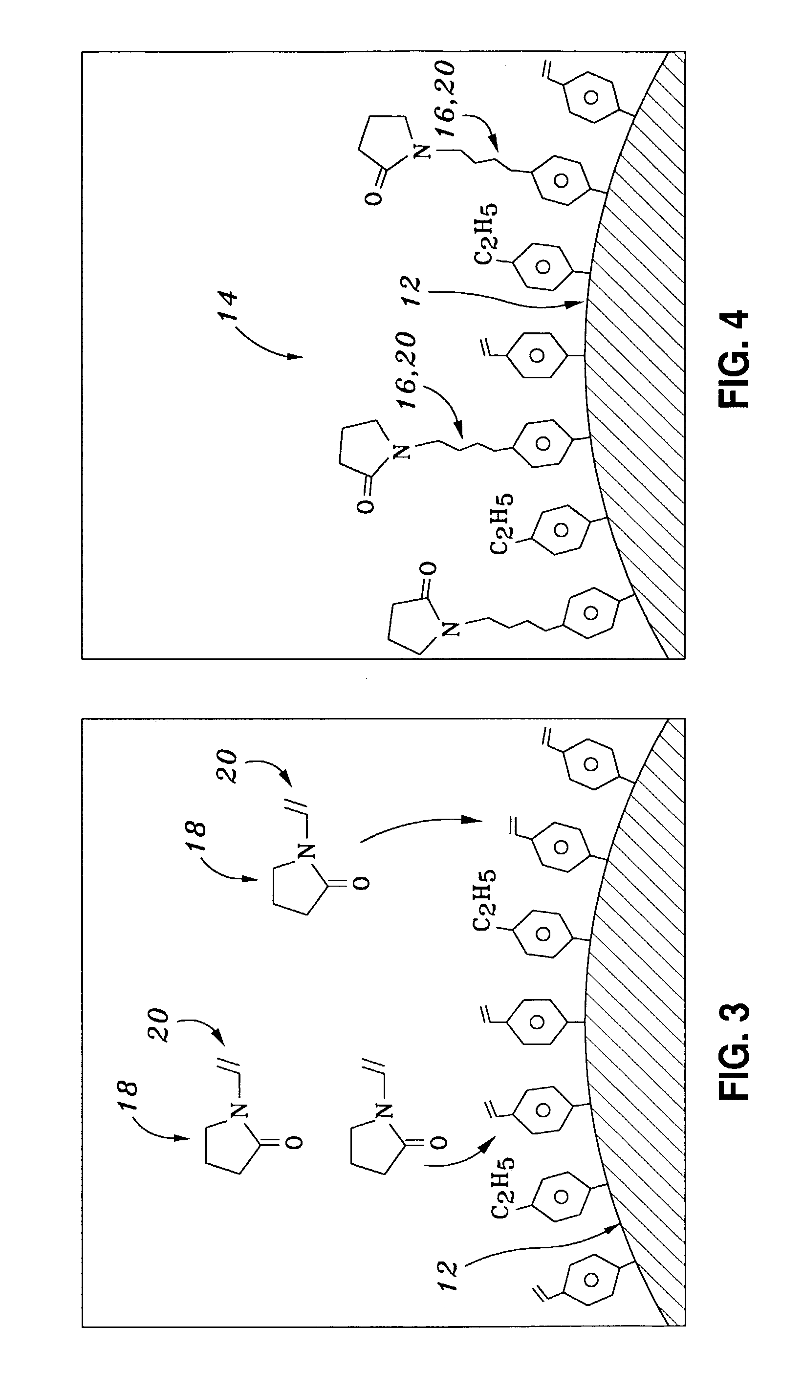 Surface graft modified resins and formation thereof