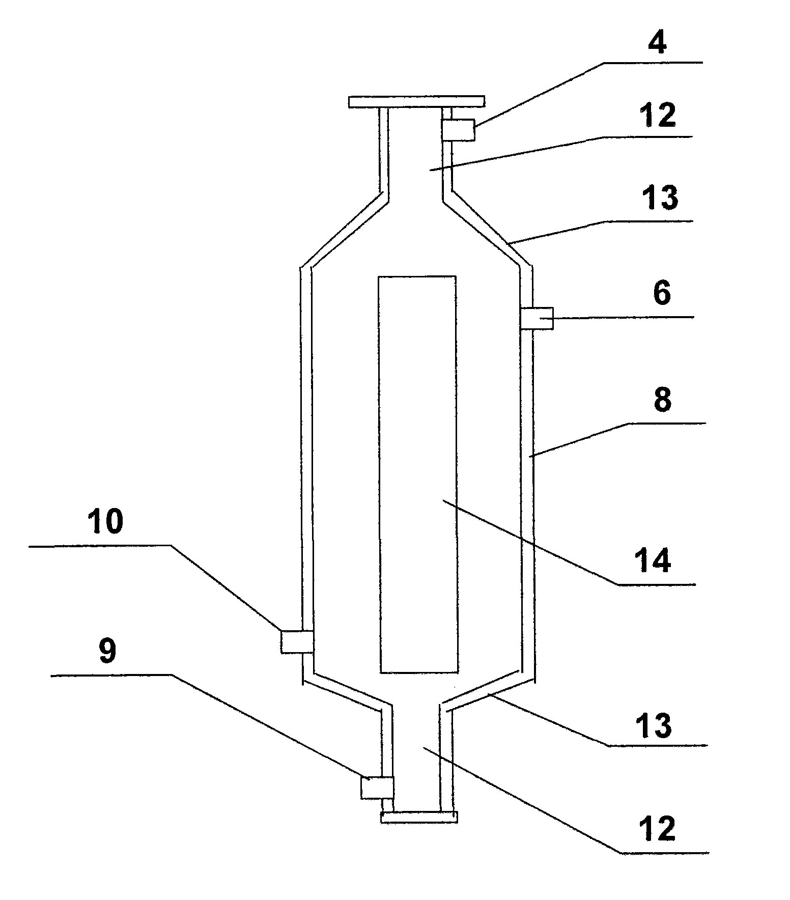 Clarifying chamber-free continuous extracting device of large-phase ratio easy emulsifying system and operating method