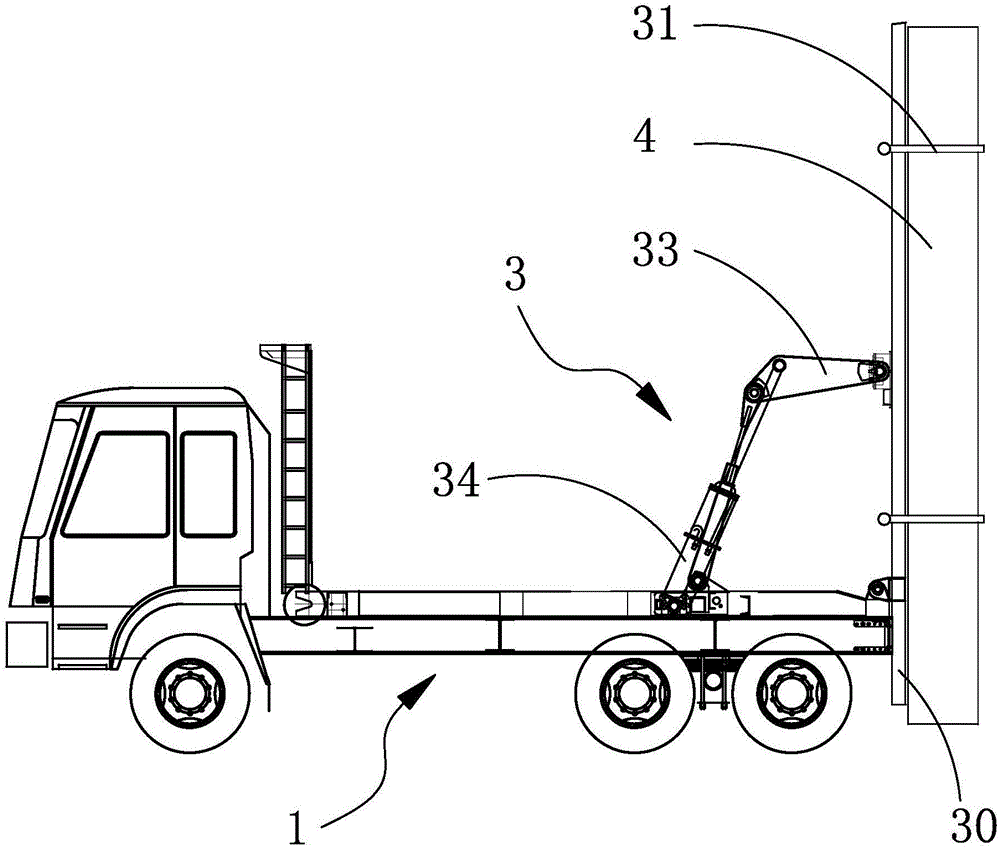 Upright column erecting vehicle