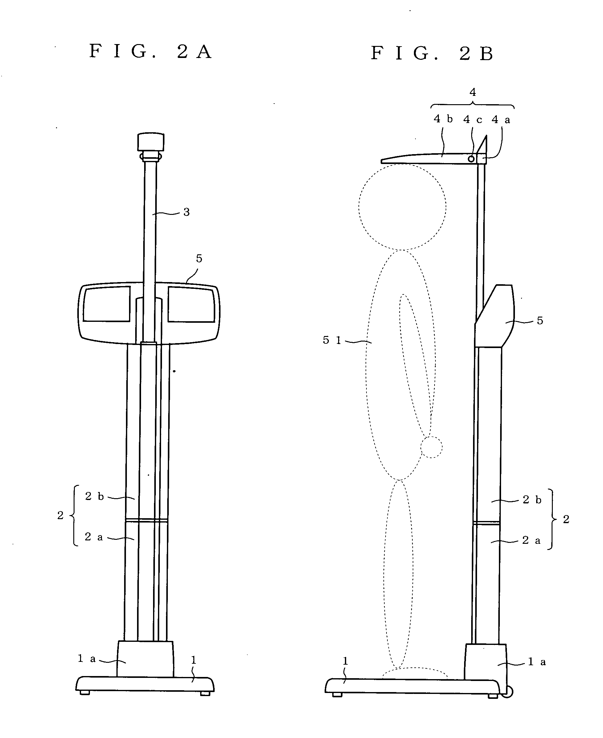 Height measuring apparatus and bioinstrumentation apparatus with height measuring device