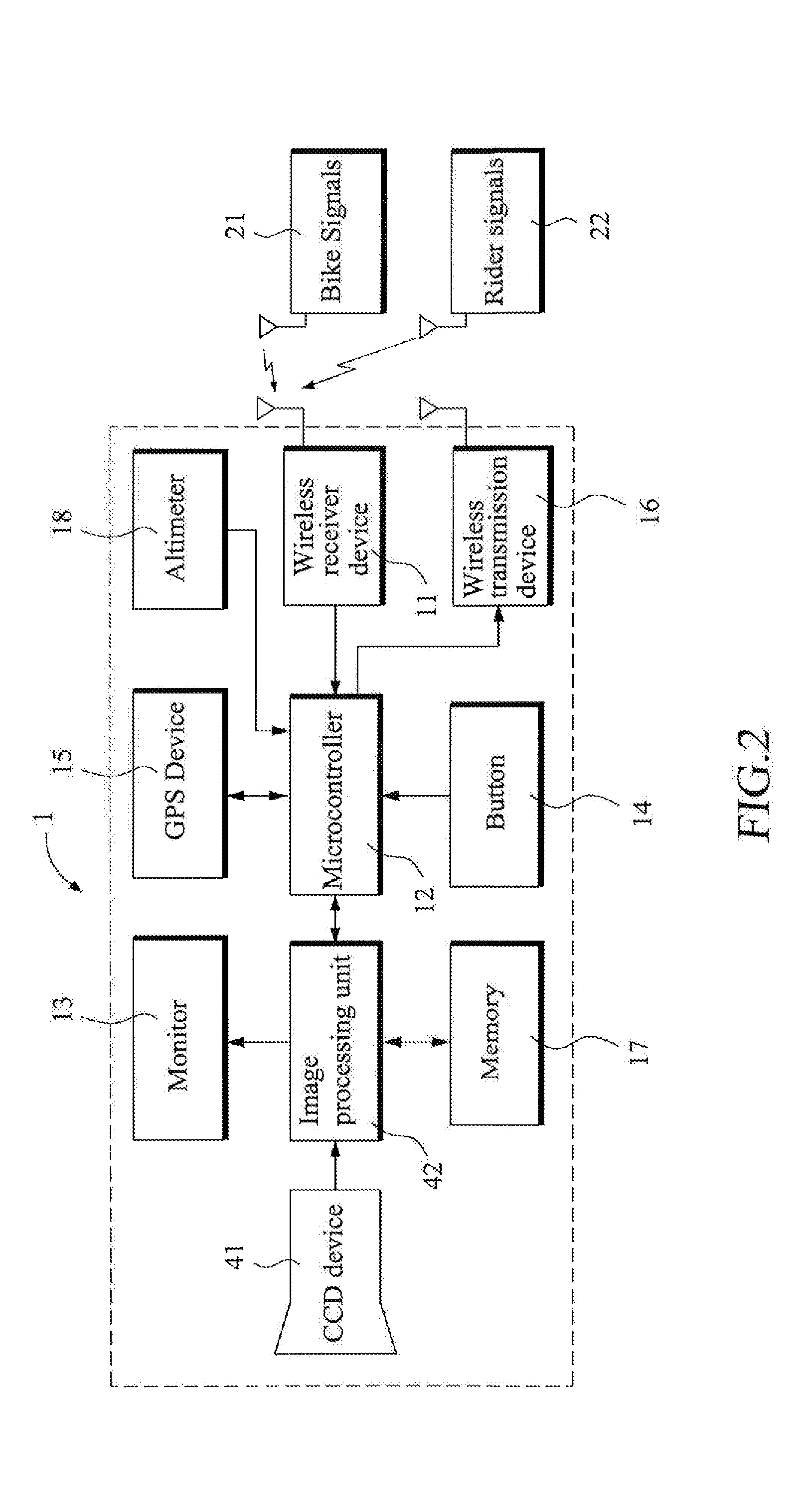 Cycling computer with image processing device