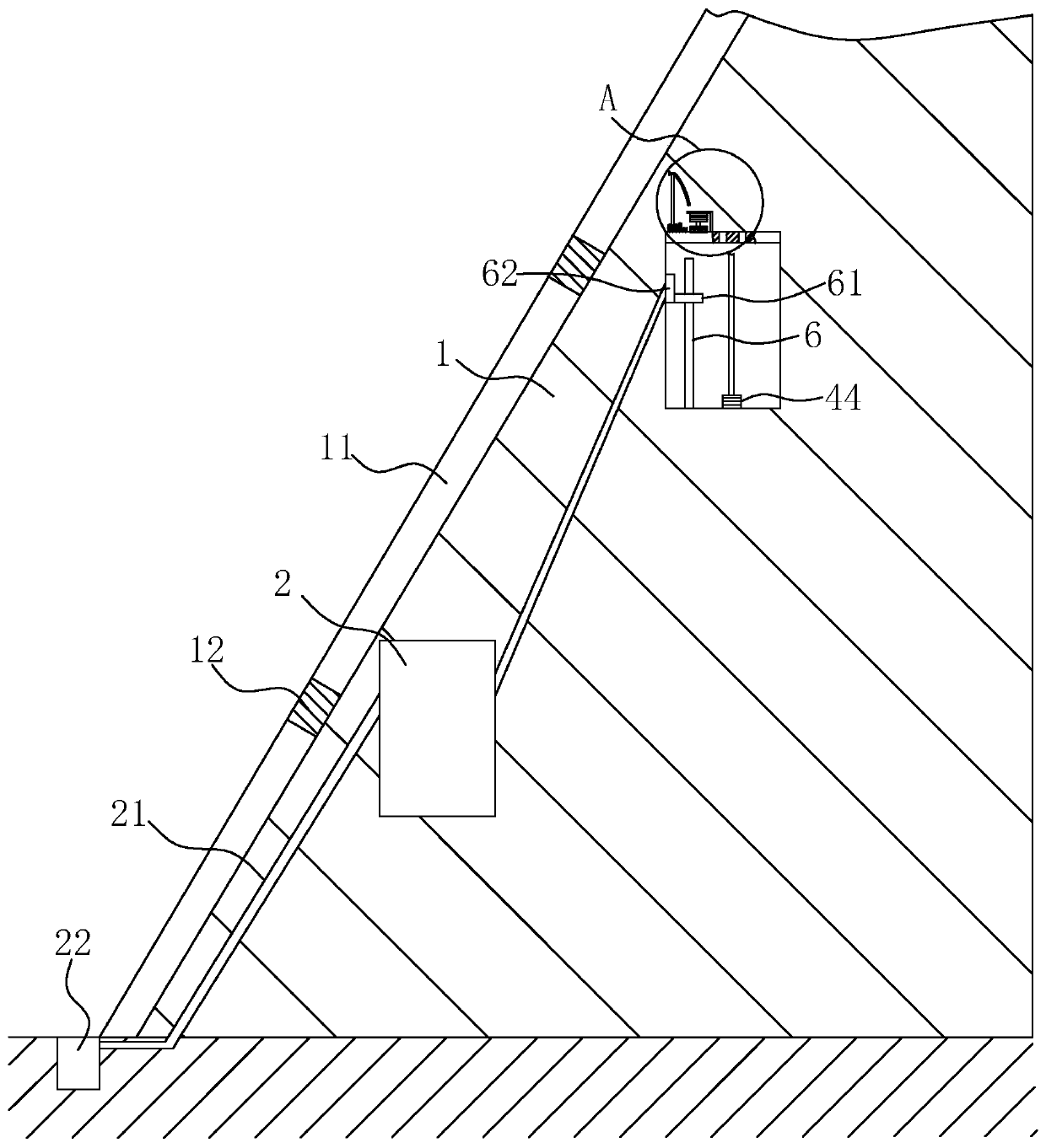 Side slope ecological protection frame structure and construction method thereof