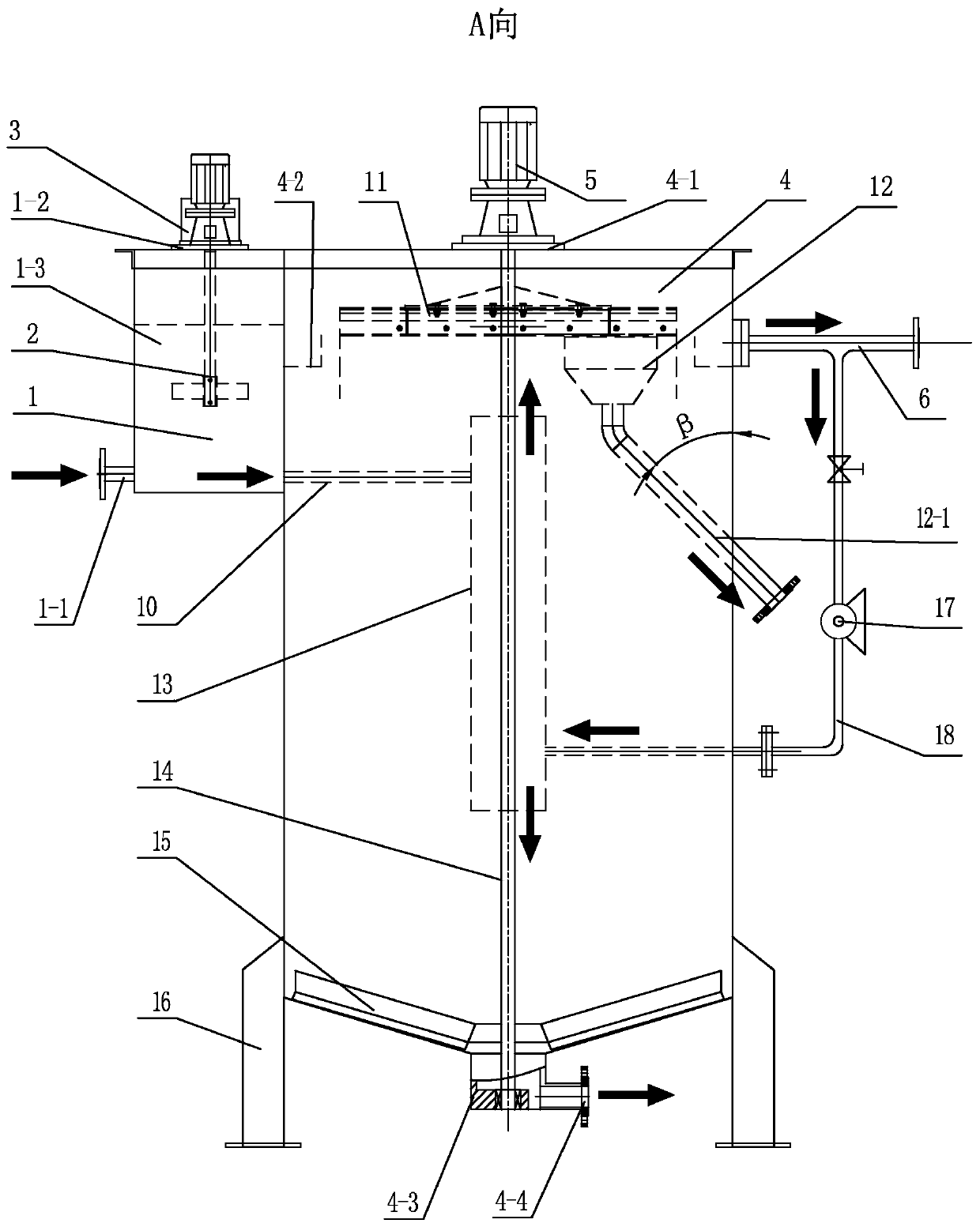 Vertical flow coagulation sedimentation and air flotation dual-purpose tank