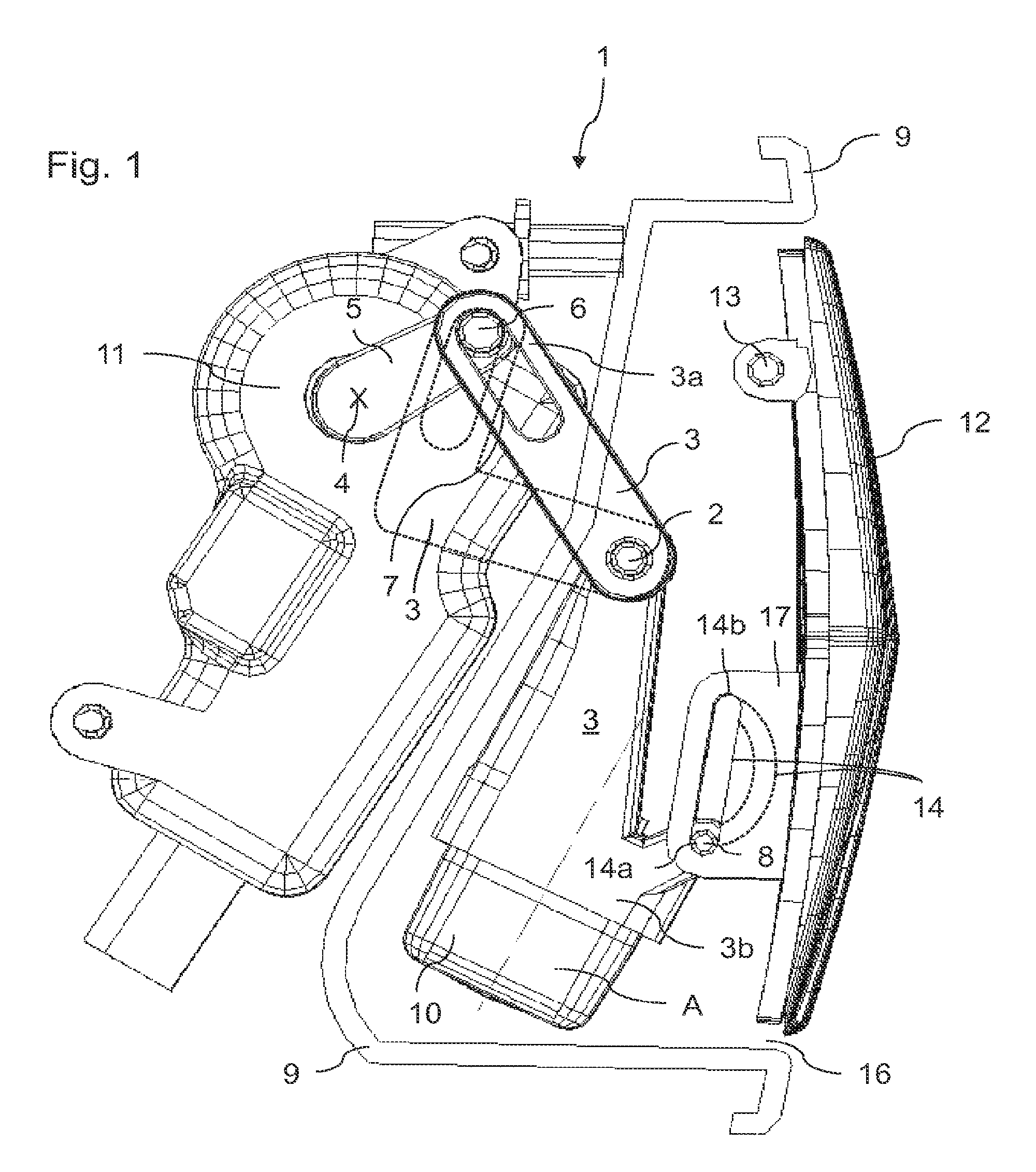 Device for a motor vehicle comprising a movably mounted camera unit and motor vehicle