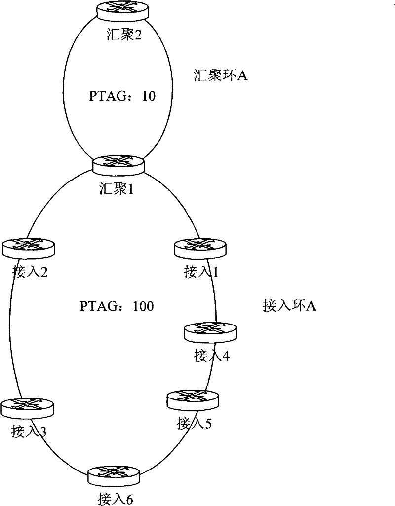 Networking method for ring network of packet transport network