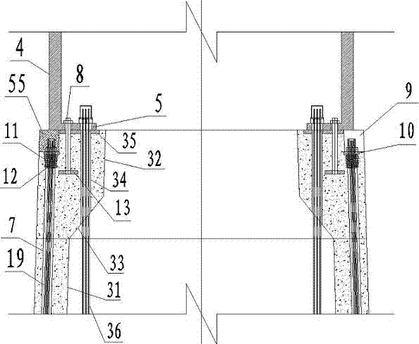 Prestressed concrete and steel combined tower on which self-support wind generator set can be assembled and anchoring method of prestressed concrete and steel combined tower