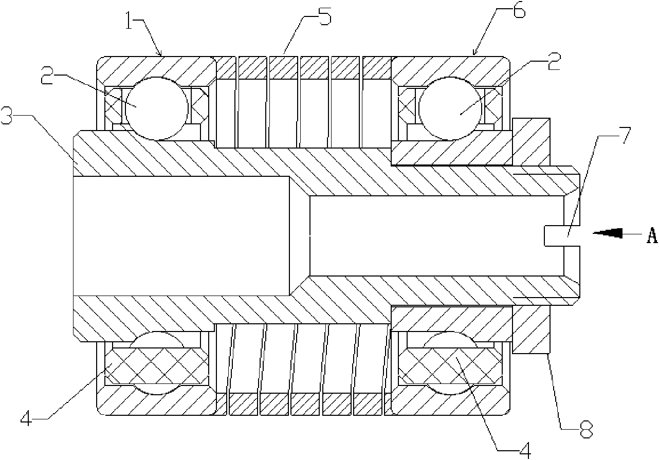 Connected paired angular contact bearing