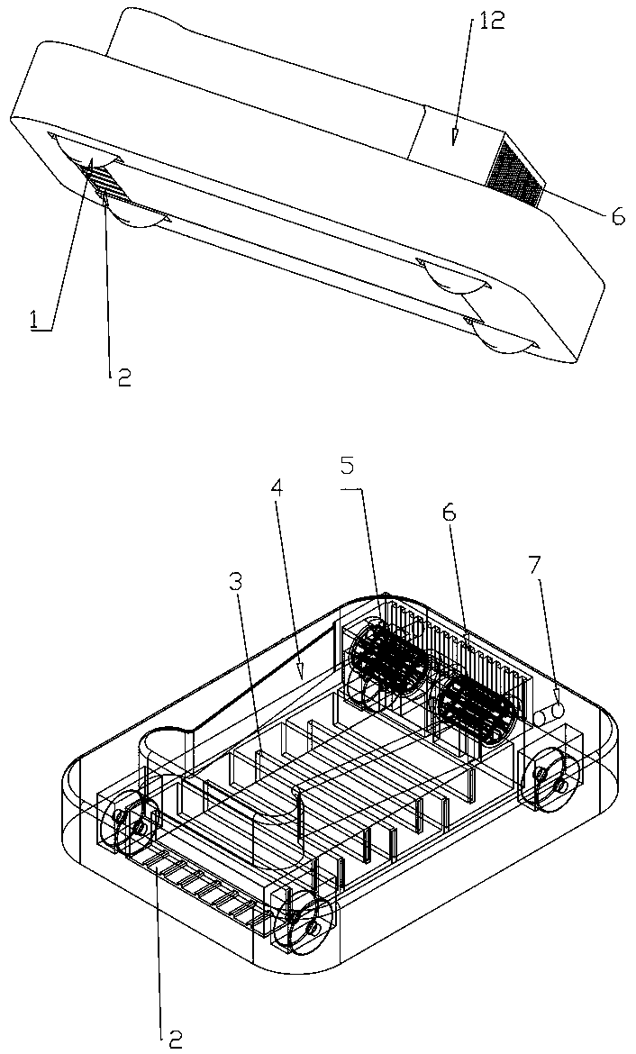 Water bottom dirt removal robot and application method thereof