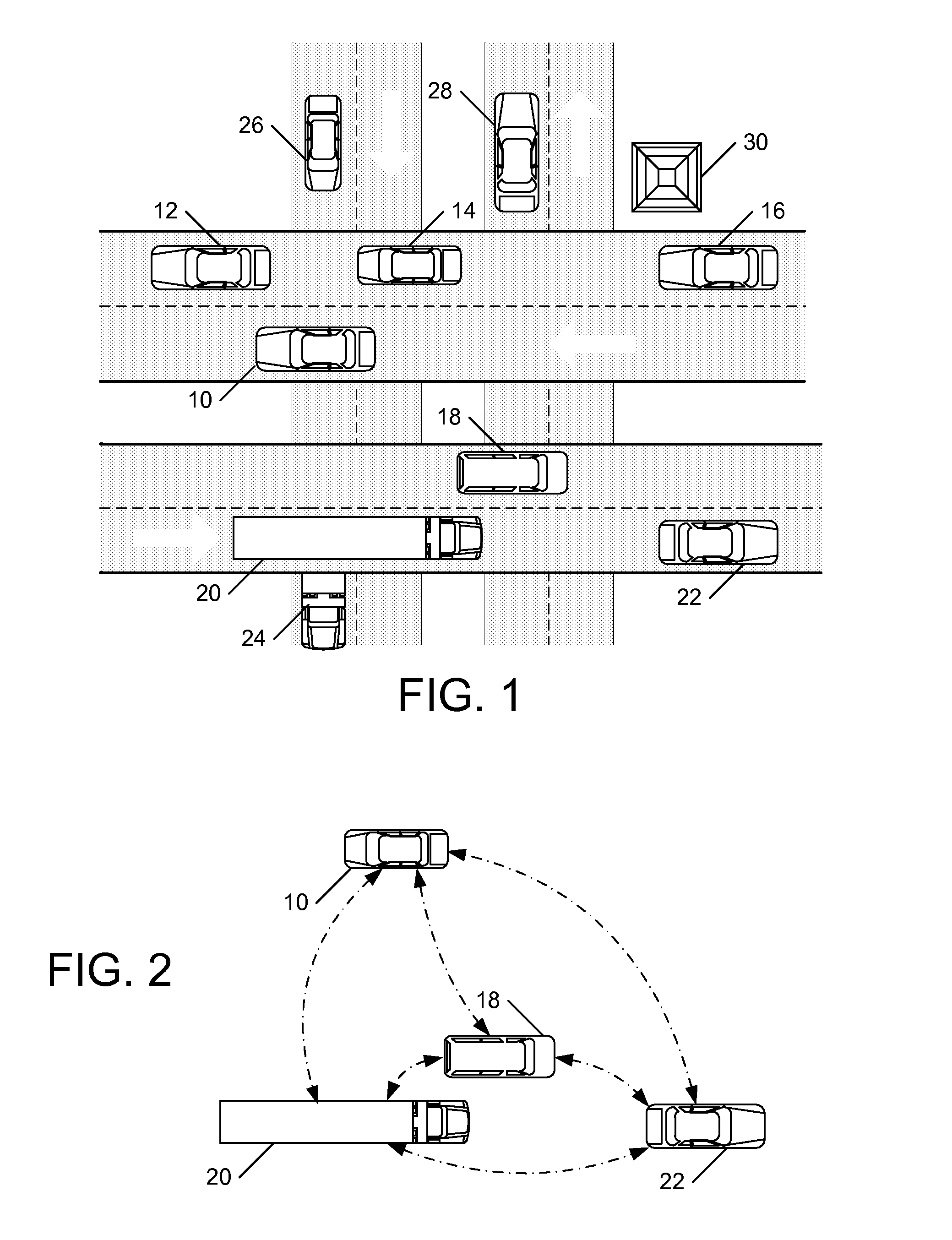 Scene selection in a vehicle-to-vehicle network