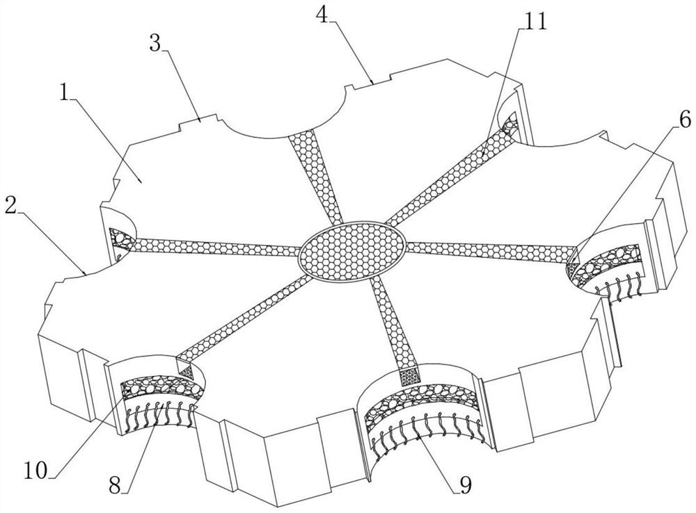 Grass planting pavement brick for environment-friendly construction and laying method thereof