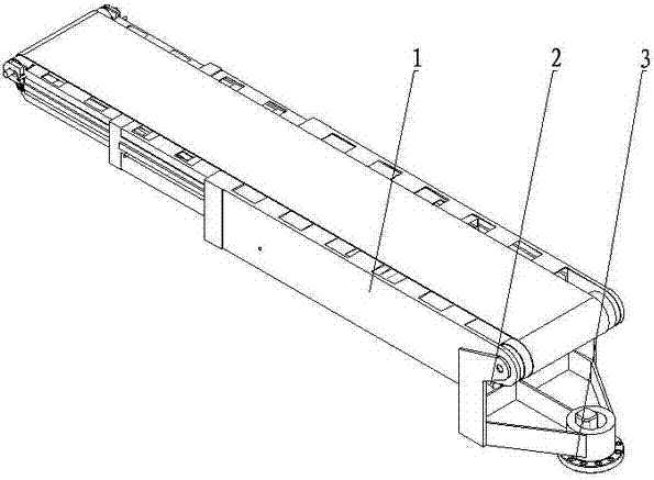Telescopic belt conveyor changeable in amplitude and direction