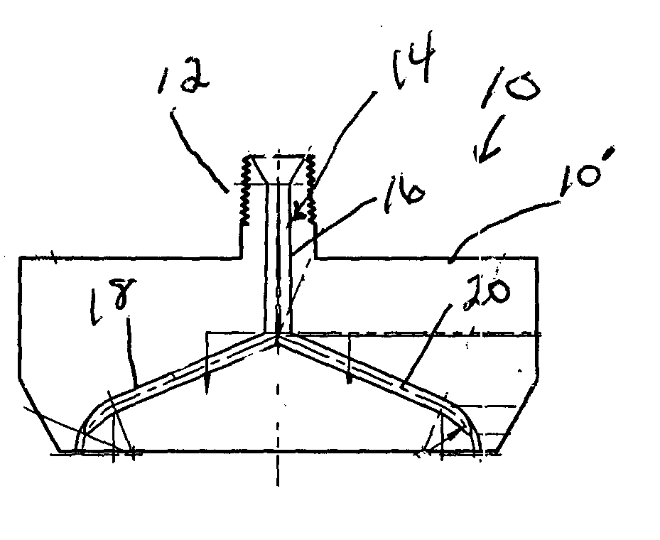 Nozzle for use in rotational casting apparatus