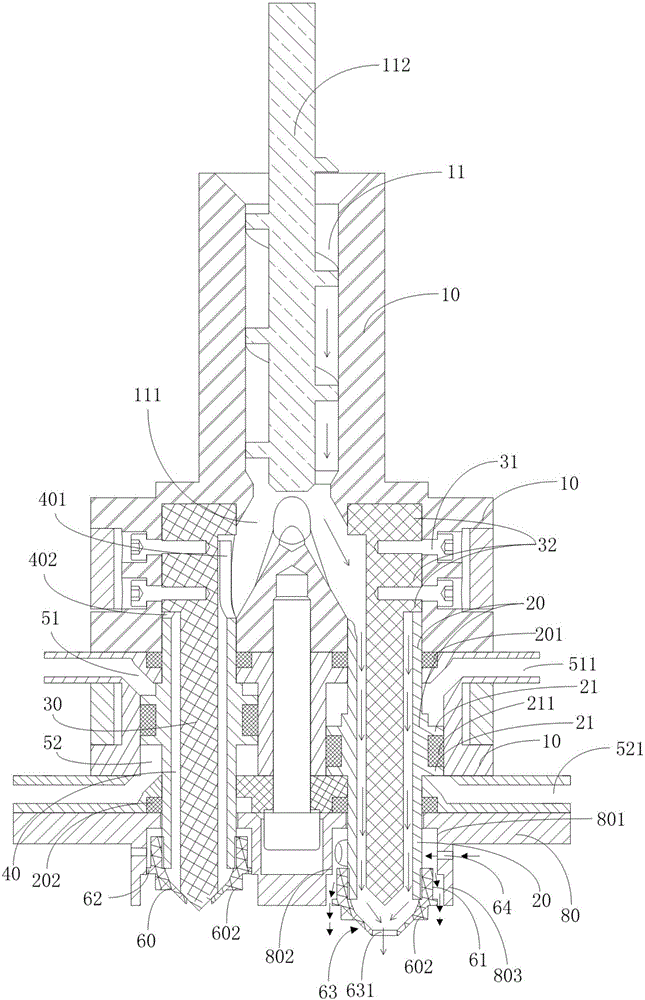 3D printing air nozzle and multi-channel telescopic nozzle valve provided with air nozzle