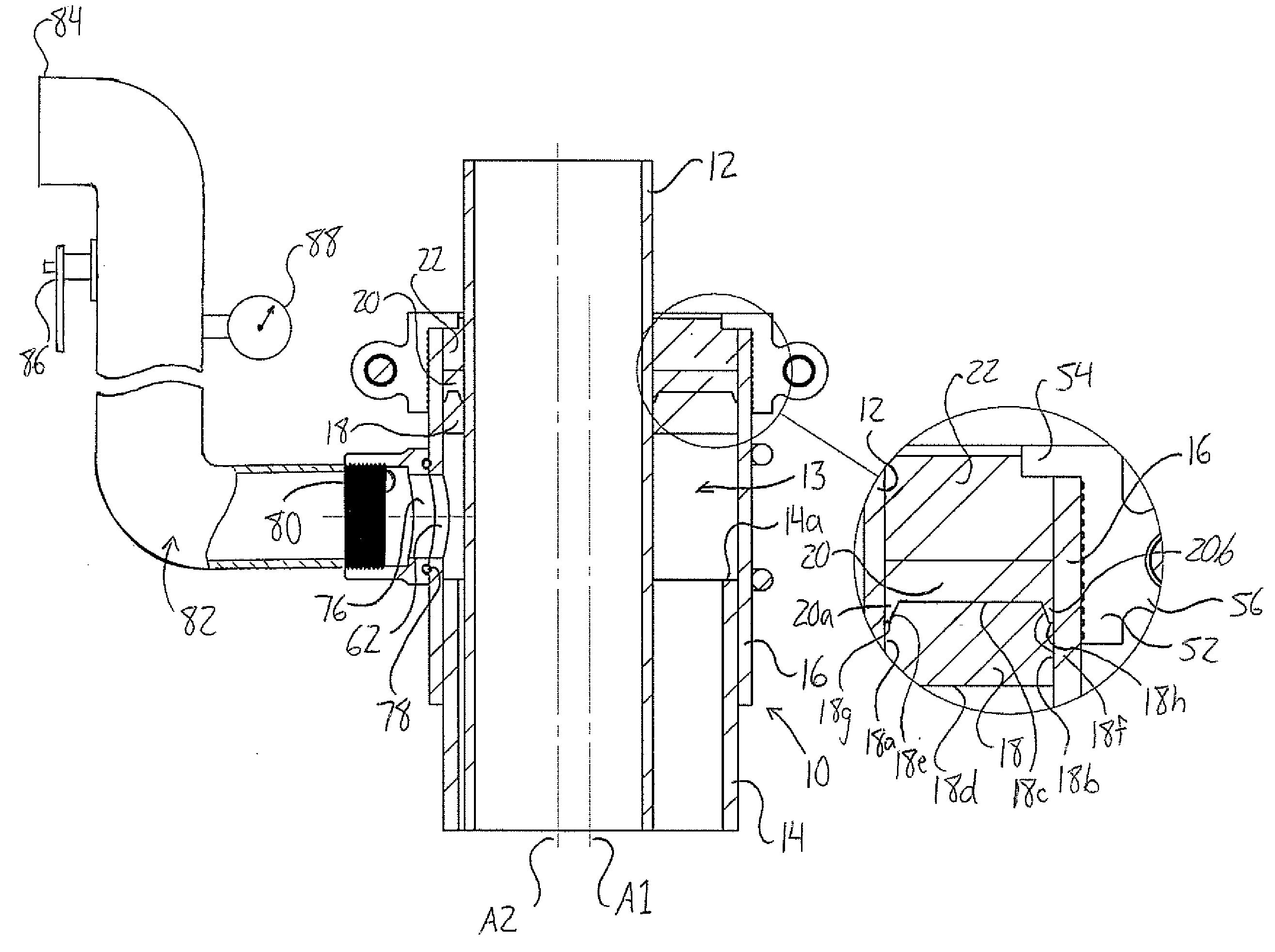 Method of Sealing Annular Space Between Inner and Outer Upright Tubes