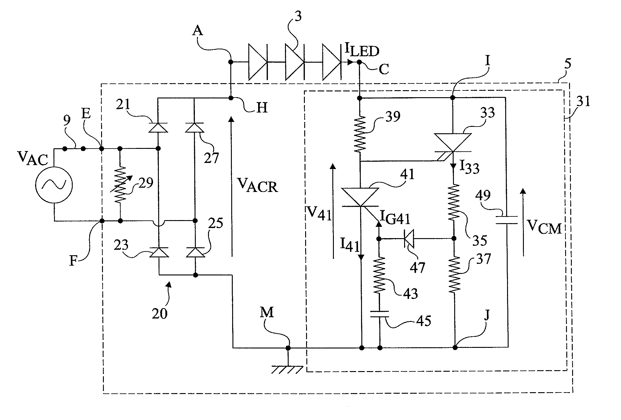 Circuit for controlling a lighting unit with light-emitting diodes
