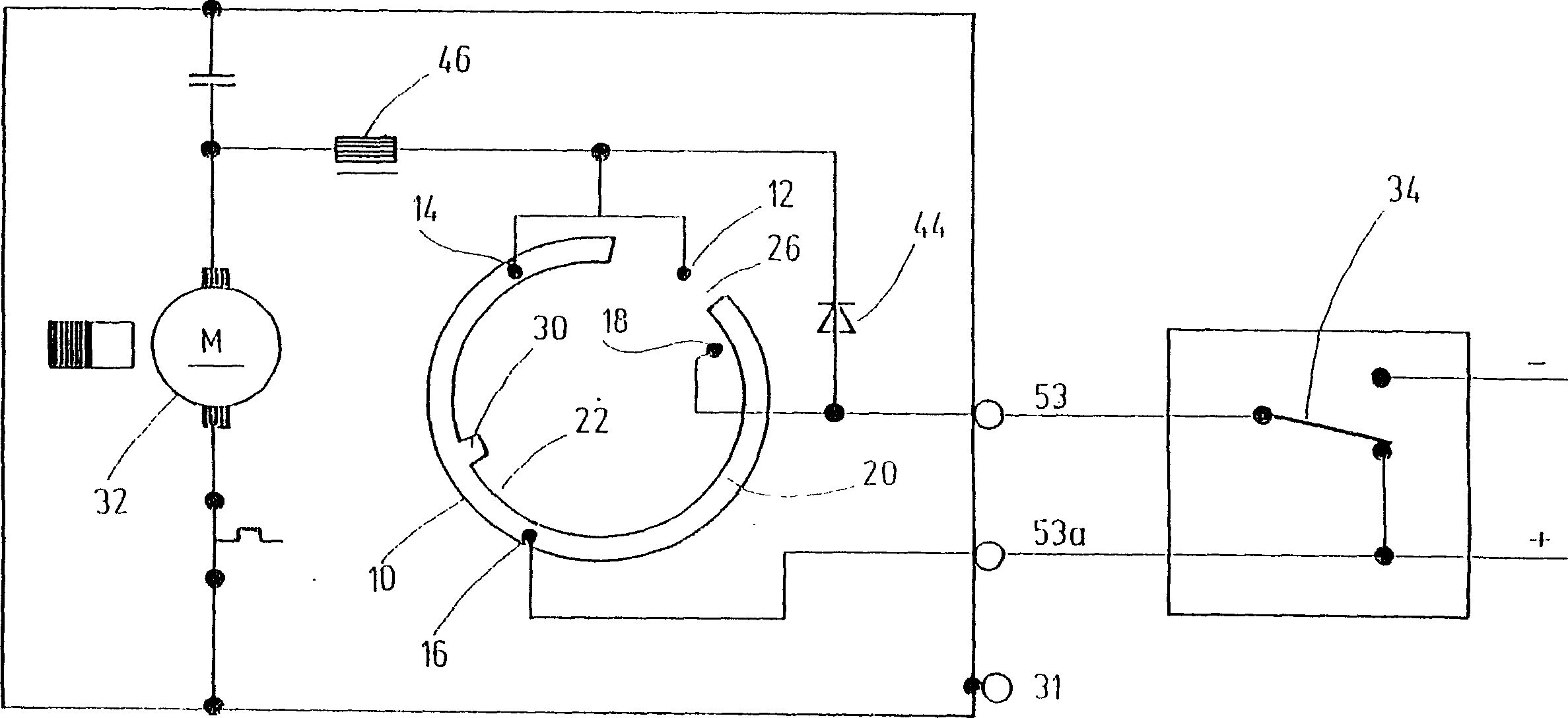 Contact washer system and method for controlling windscreen wiper motor