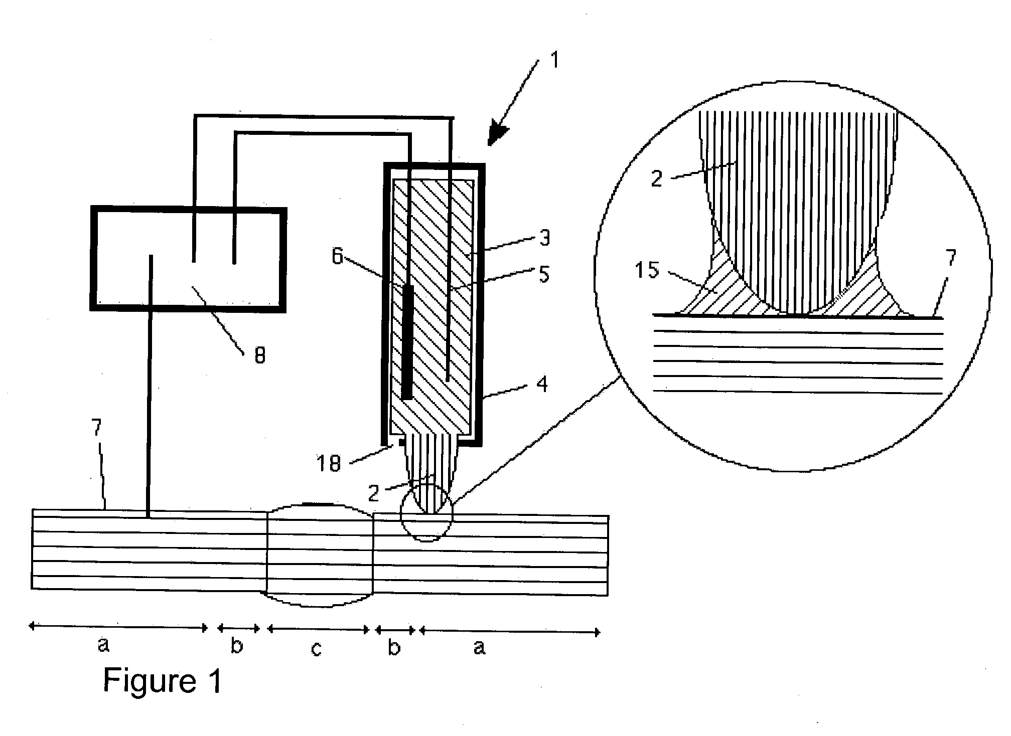 Electrochemical cell, use of the electrochemical cell, and method for electrolytically contacting and electrochemically influencing a surface