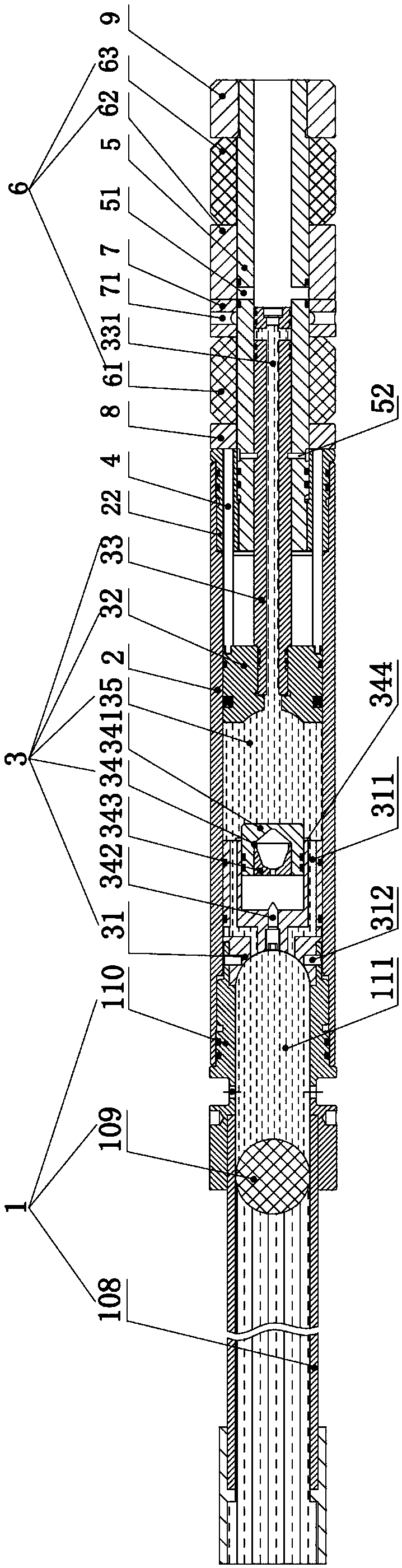 Liquid explosive injection and detonation device for explosion fracturing of oil and gas reservoir