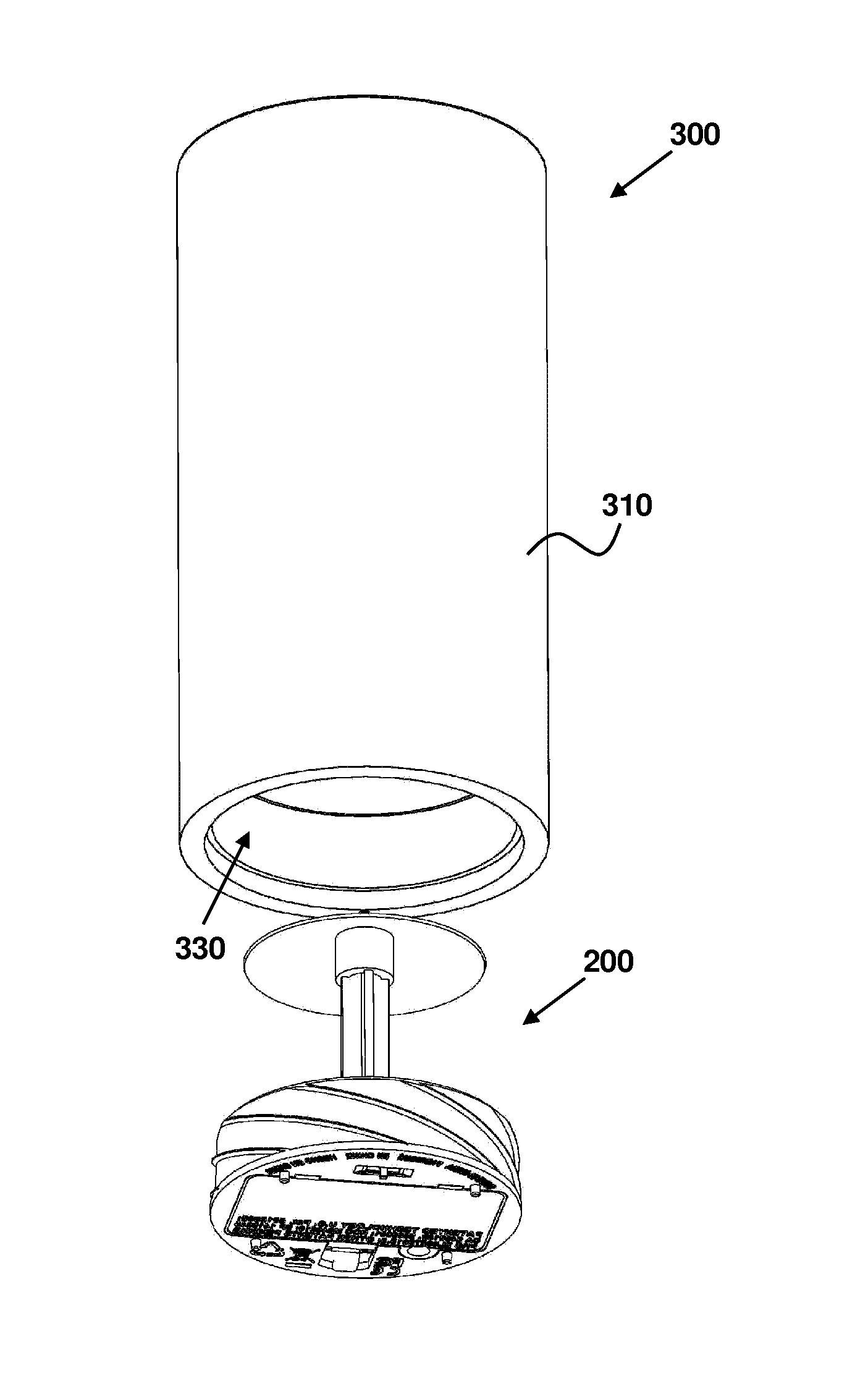 Flameless candle with threaded insert and method for assembling the same