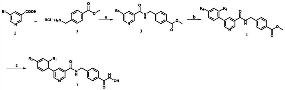 5-aryl nicotinamide LSD1/HDAC double-target inhibitor and preparation method and application thereof