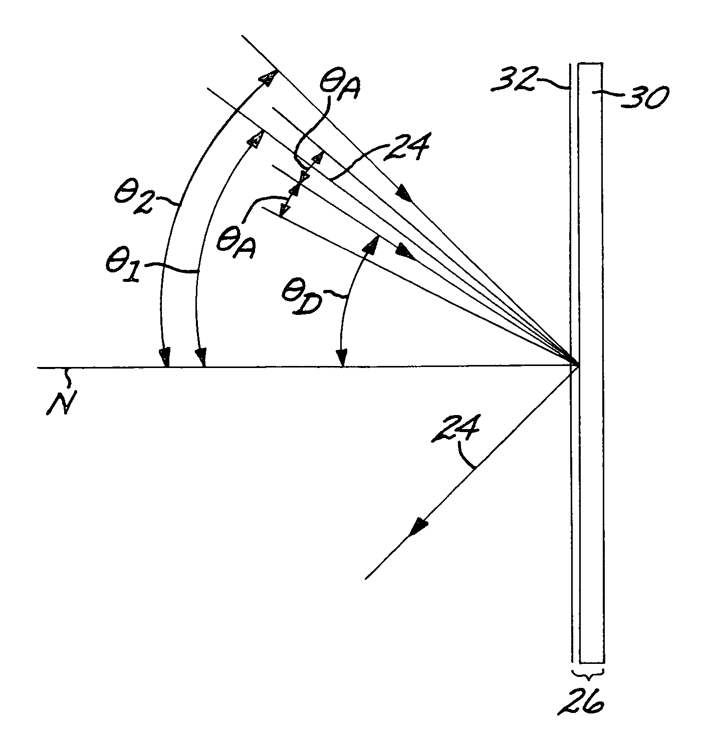 Optical system with reflection-angle-selective mirror