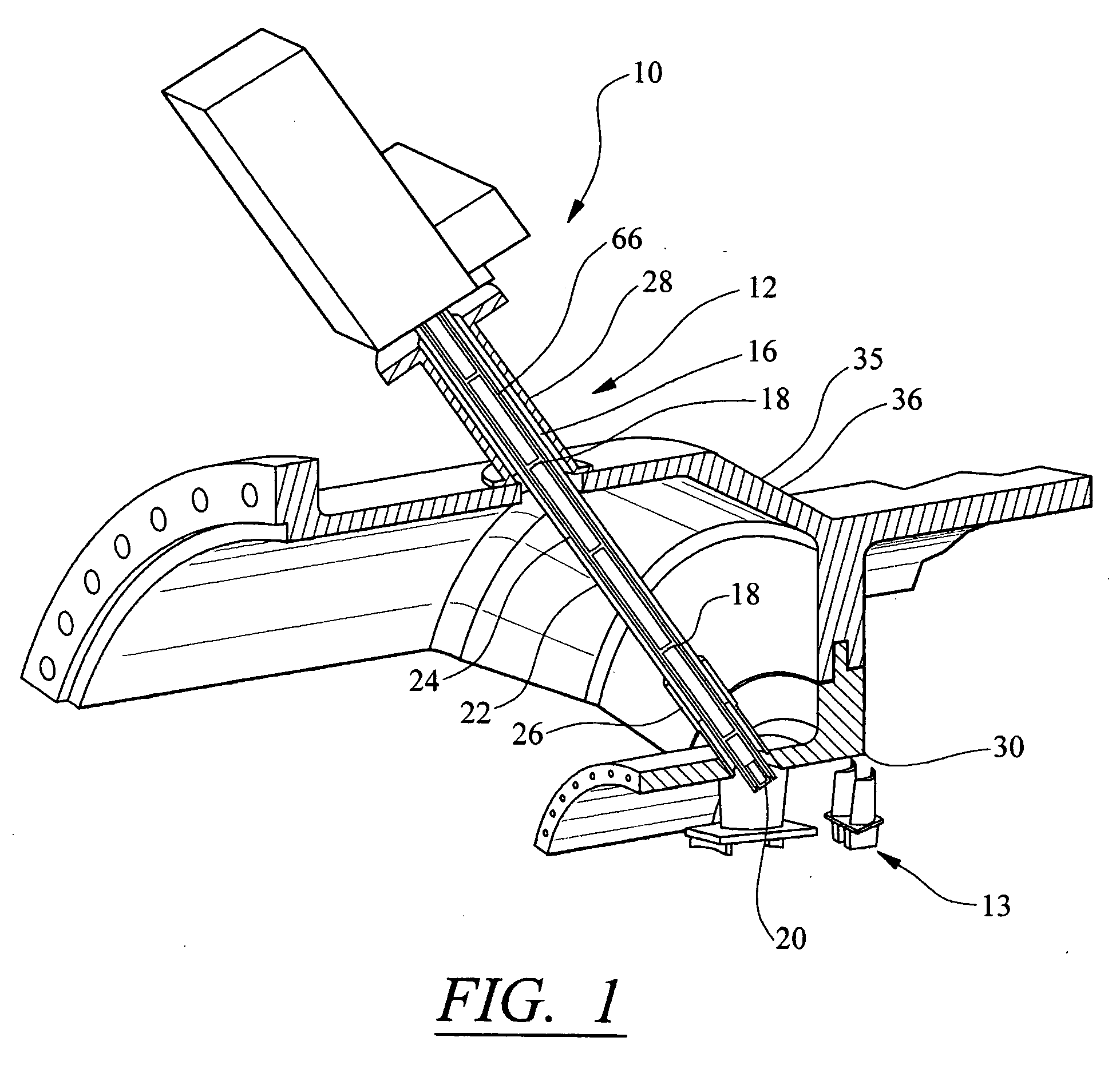 Inspection system for a turbine blade region of a turbine engine