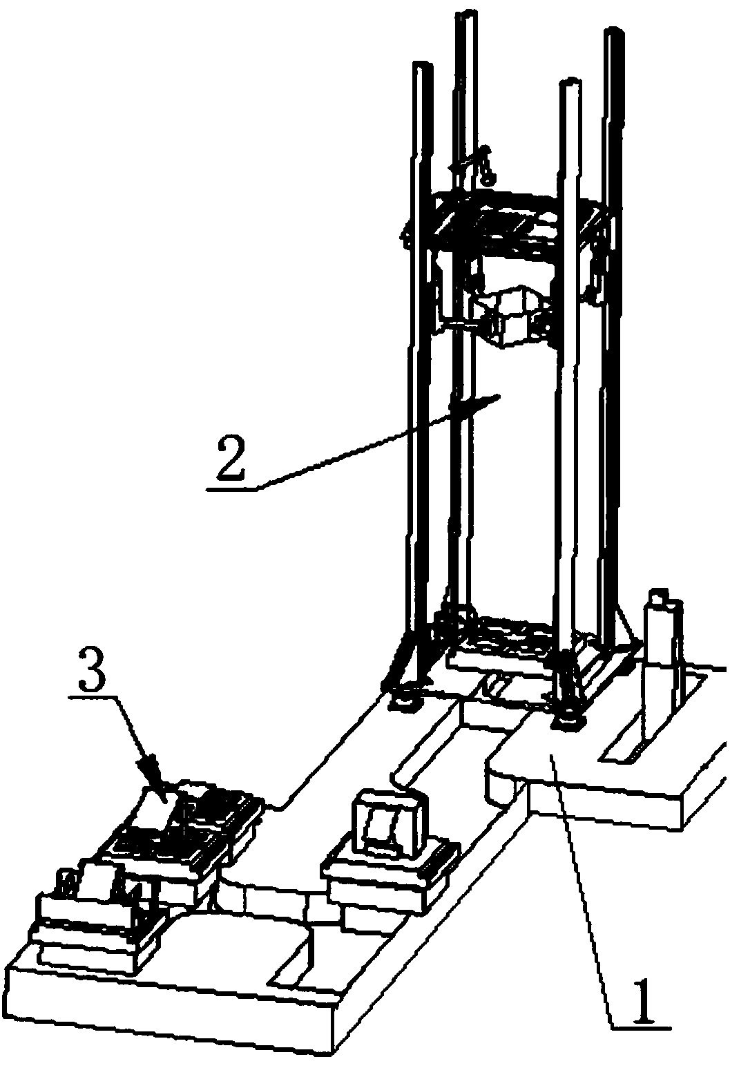 Impact vibration test device of top coal gangue and application of test device