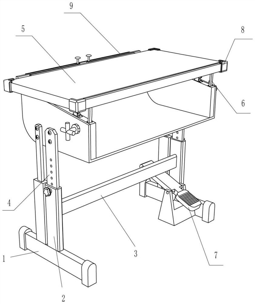 Height and angle adjustable student desk