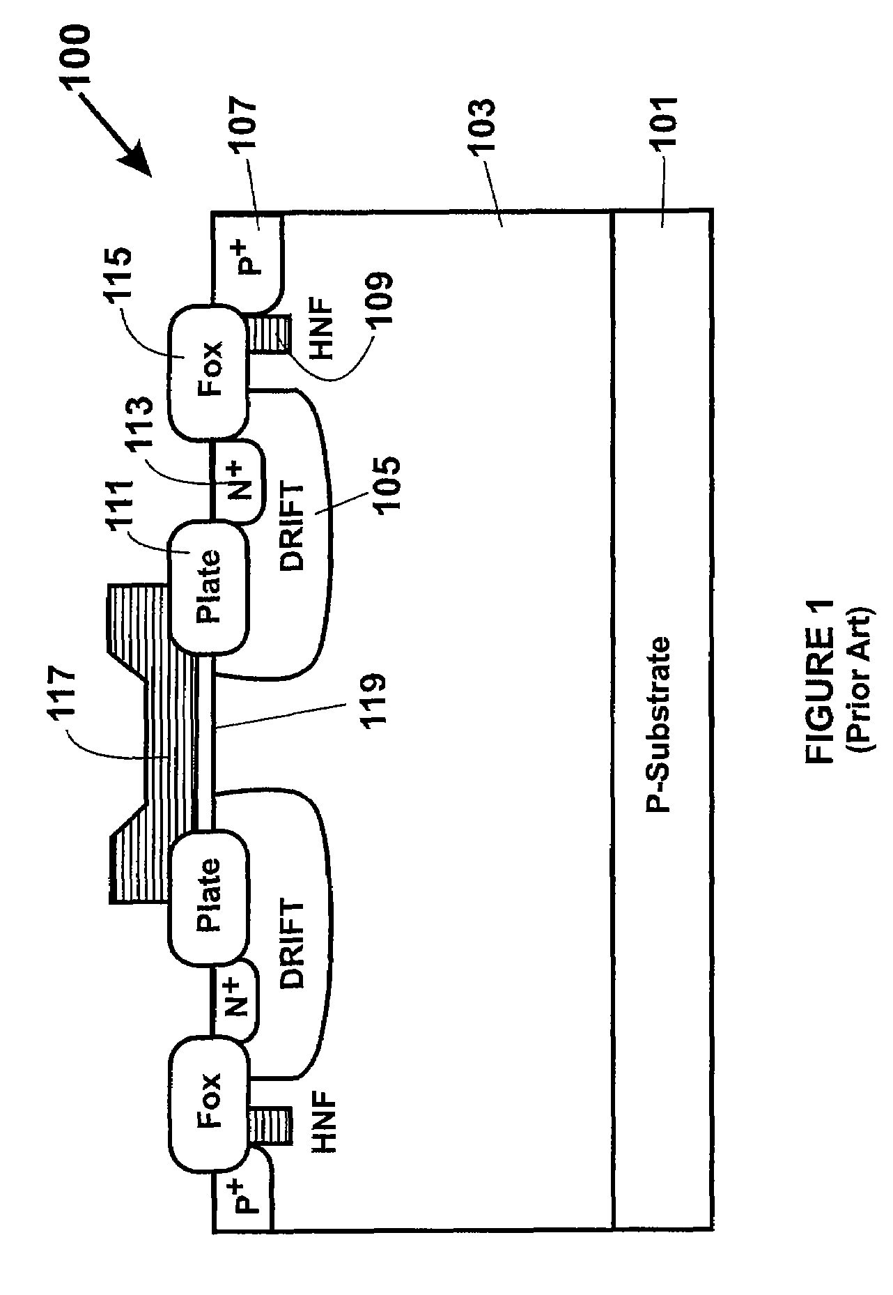 MOS device for high voltage operation and method of manufacture