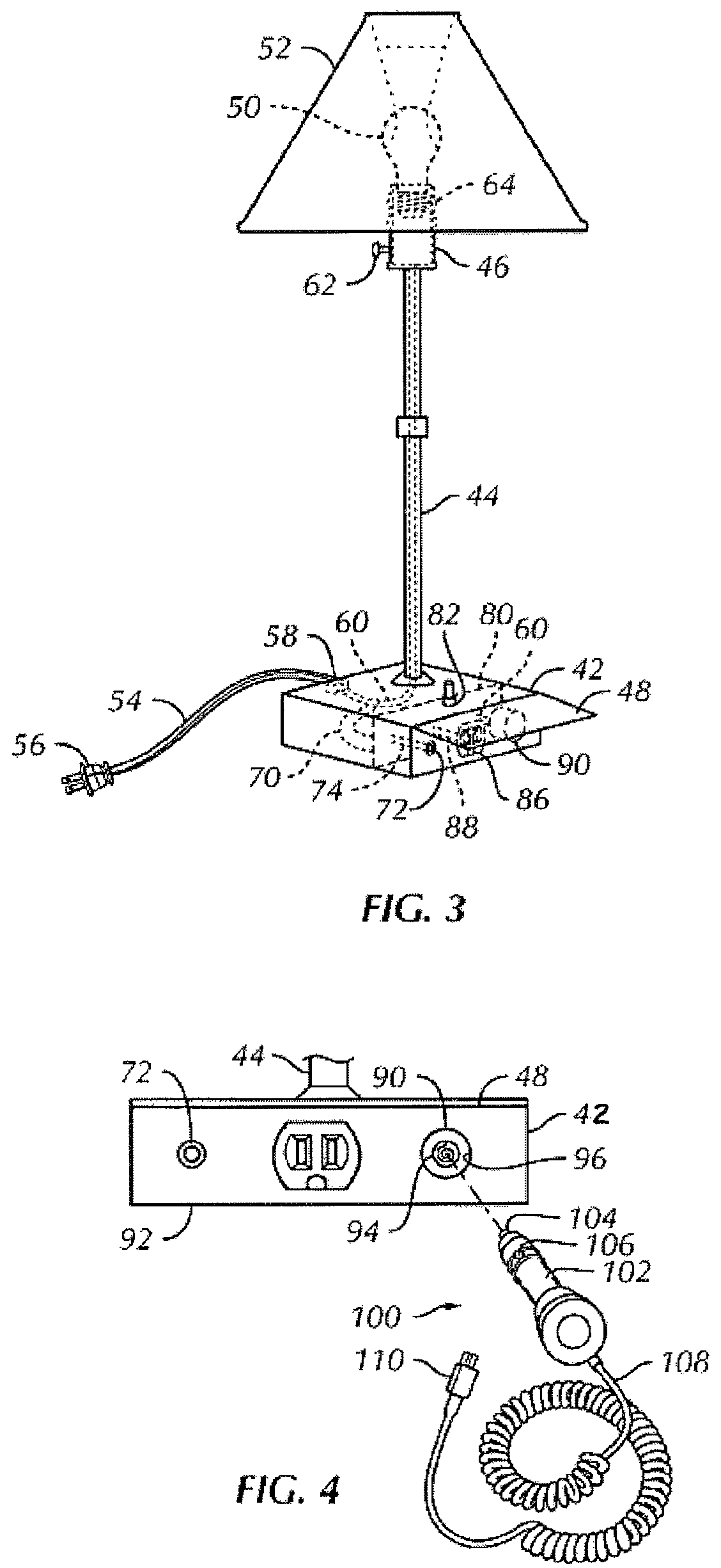 Lamp base with upgradeable recharging port and method