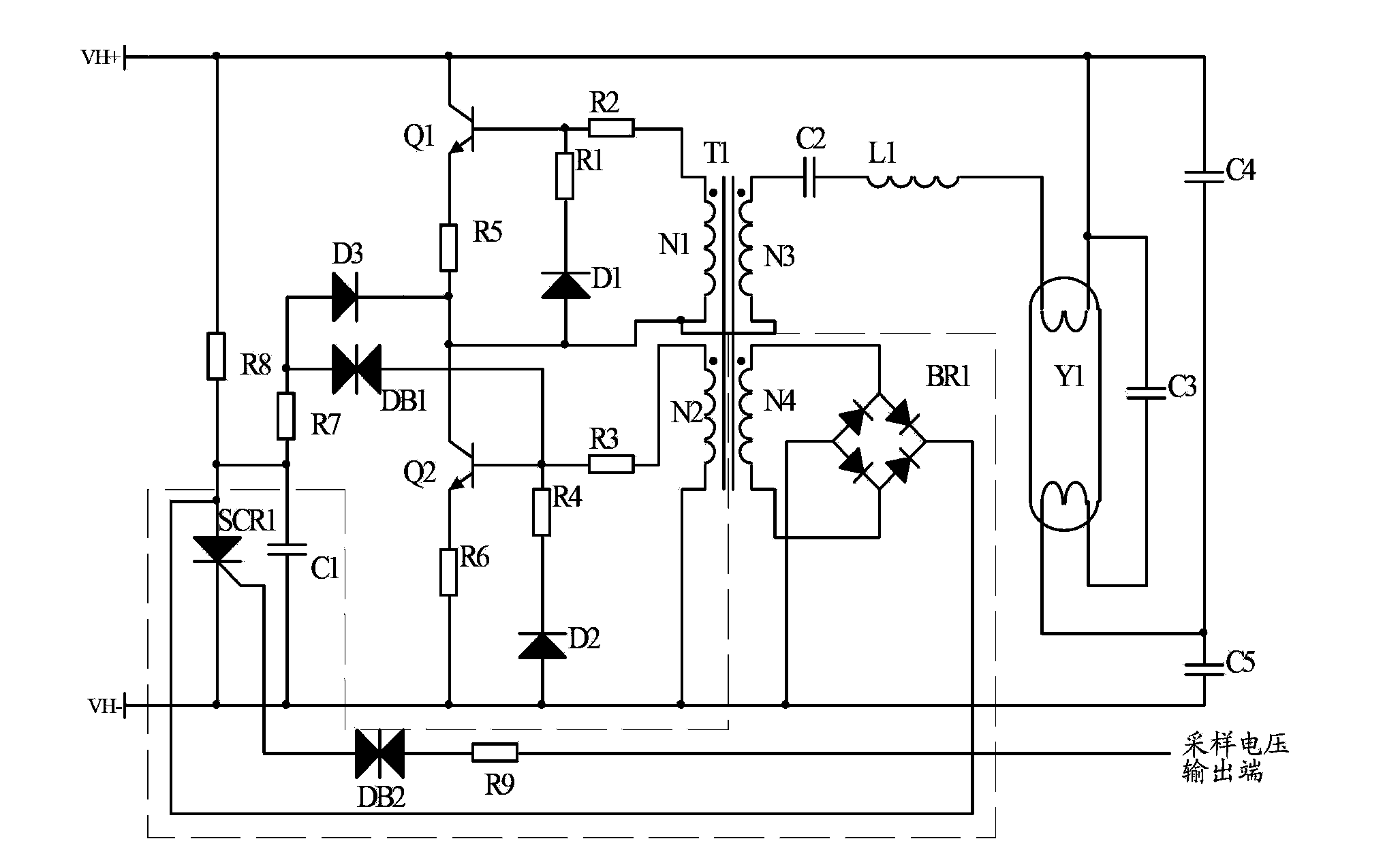 Open circuit protection circuit for self-ballasted fluorescence