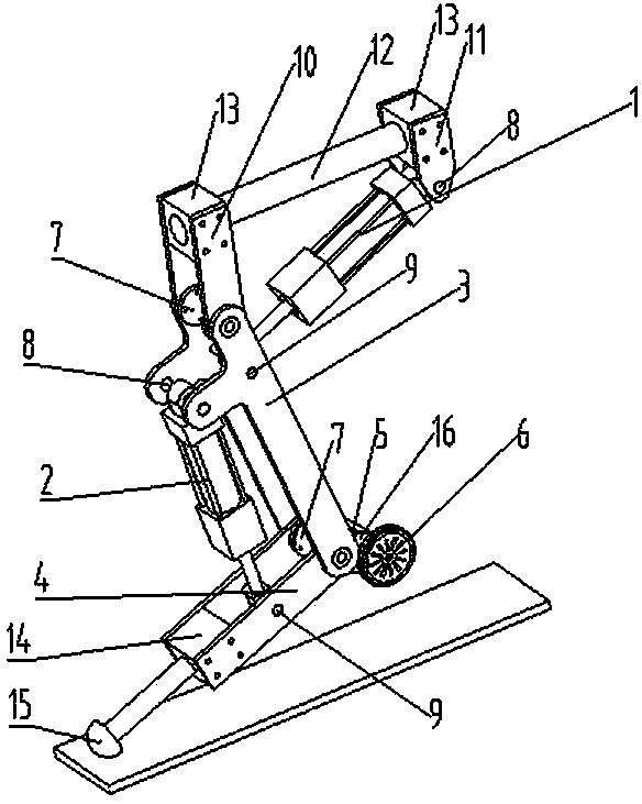 Leg and wheel hybrid type hydraulic mechanical leg