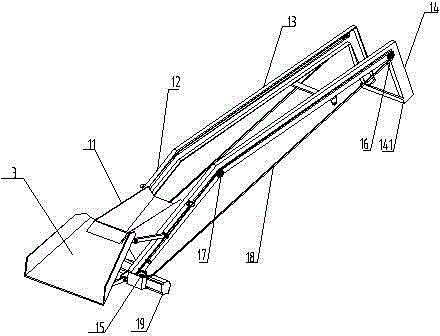 Hopper type mucking loader for narrow-roadway mine shaft