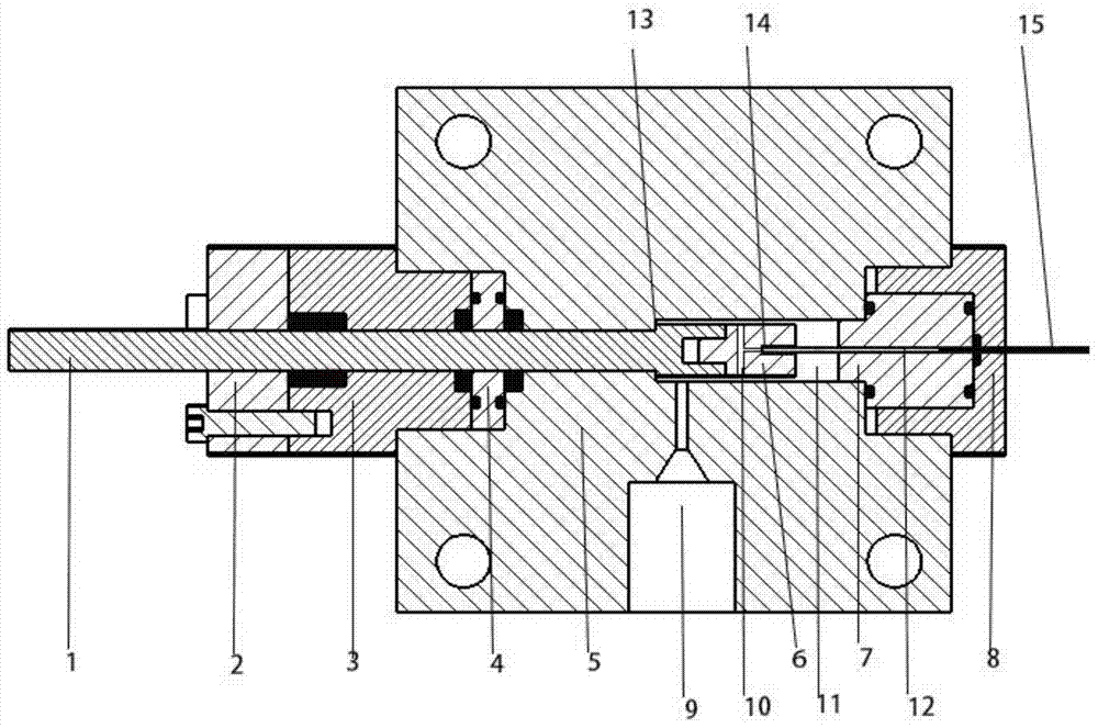 Micro-pipe hydroforming device capable of axial feeding