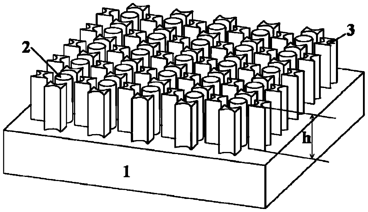 A combined columnar chip enhanced boiling heat transfer microstructure and its manufacturing method